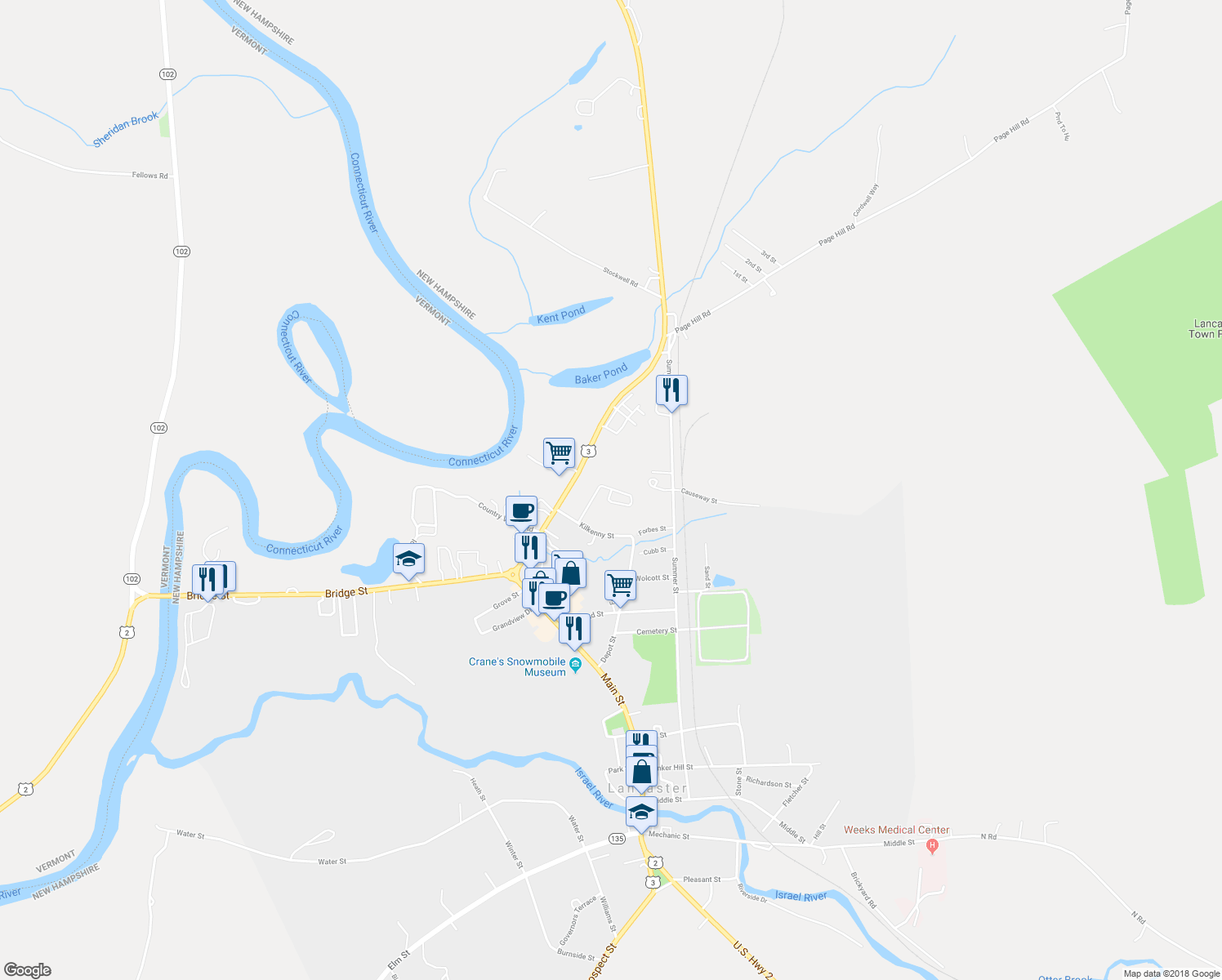 map of restaurants, bars, coffee shops, grocery stores, and more near 10 Starr King Park in Lancaster