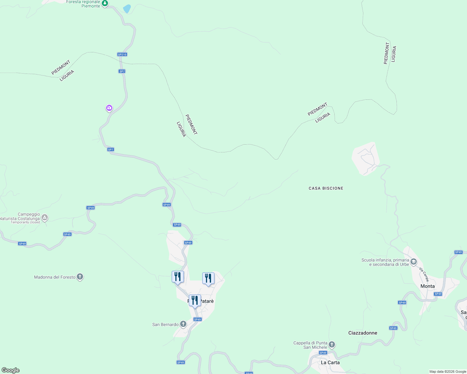 map of restaurants, bars, coffee shops, grocery stores, and more near 10 Strada Provinciale 7 in Provincia di Savona