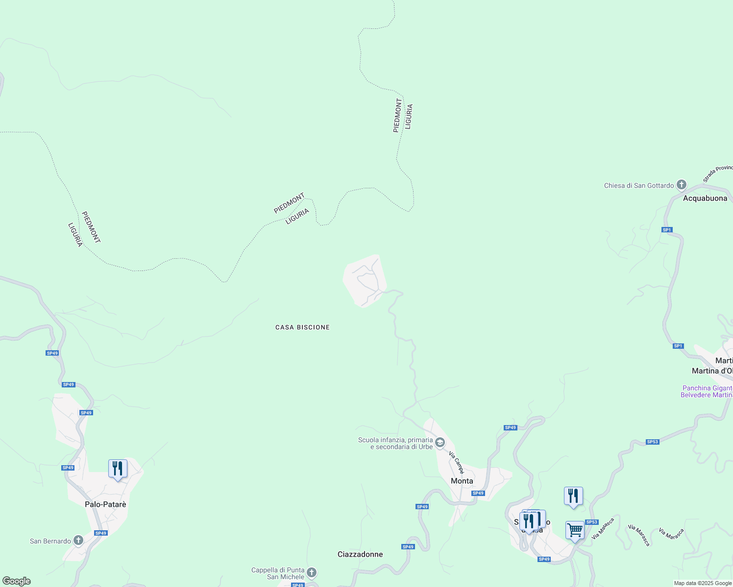 map of restaurants, bars, coffee shops, grocery stores, and more near 9 Via Vallescura in Provincia di Savona