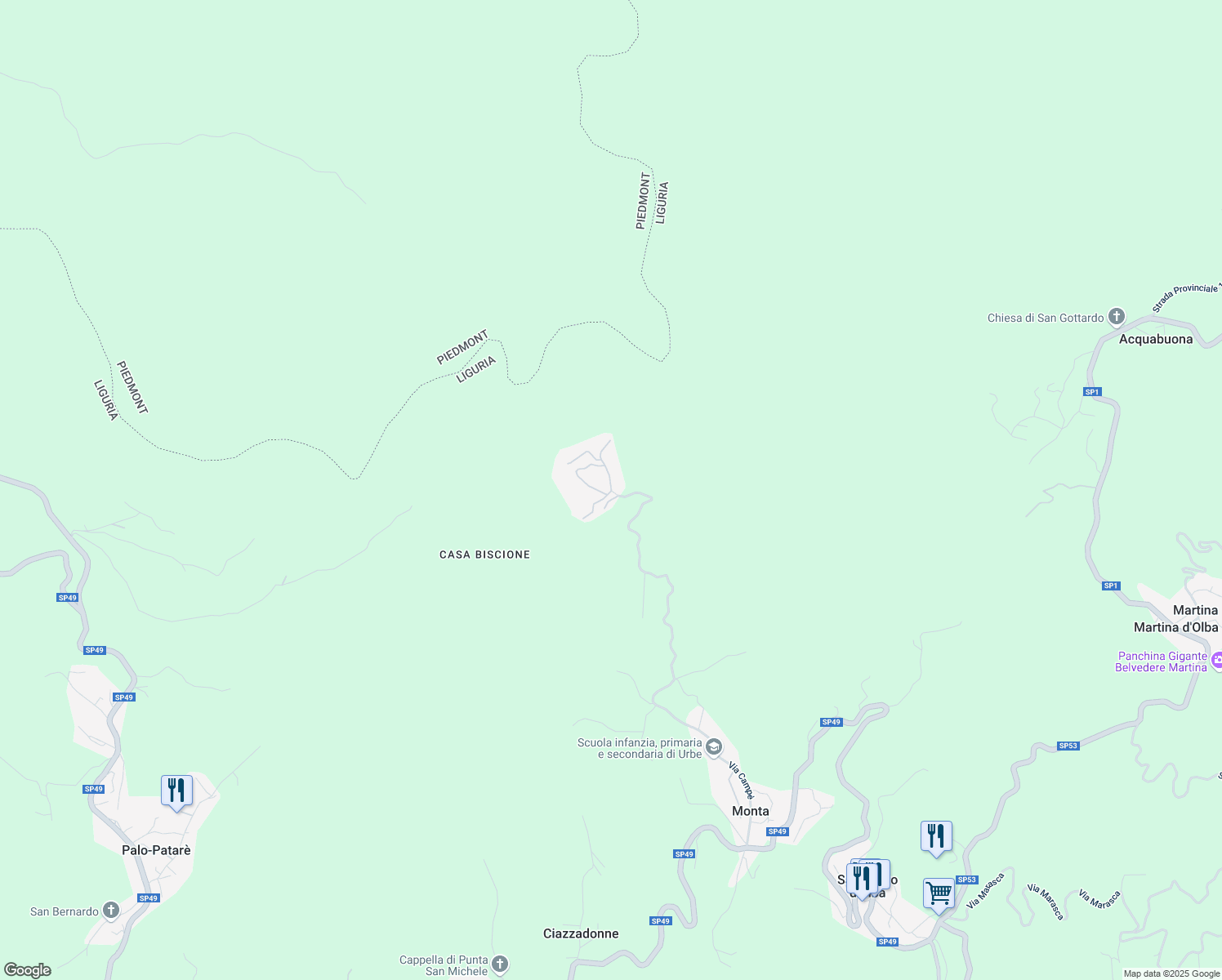 map of restaurants, bars, coffee shops, grocery stores, and more near 9 Via Vallescura in Provincia di Savona