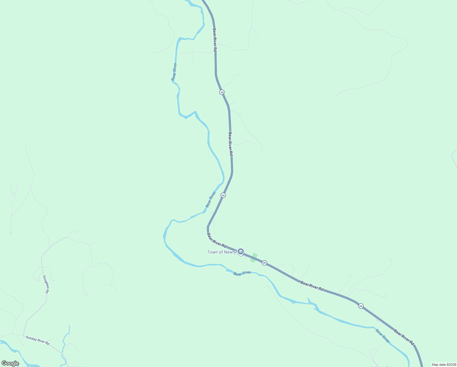 map of restaurants, bars, coffee shops, grocery stores, and more near 585 Bear River Road in Newry