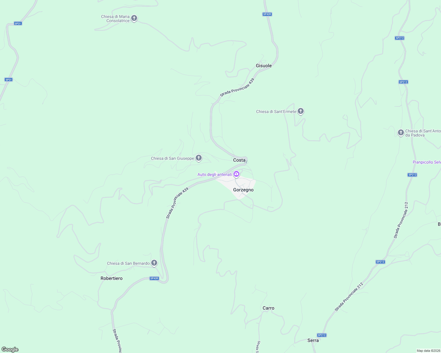 map of restaurants, bars, coffee shops, grocery stores, and more near 14 Strada Provinciale 439 in Provincia di Cuneo