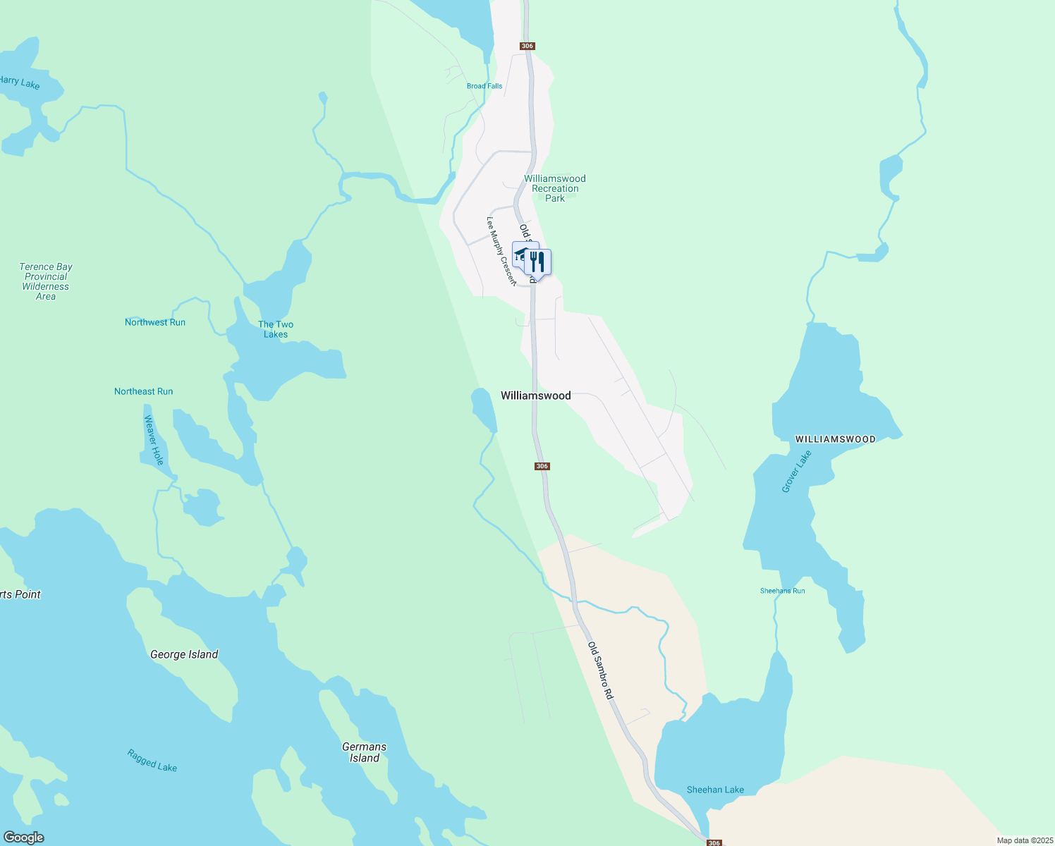 map of restaurants, bars, coffee shops, grocery stores, and more near 2515 Old Sambro Road in Williamswood