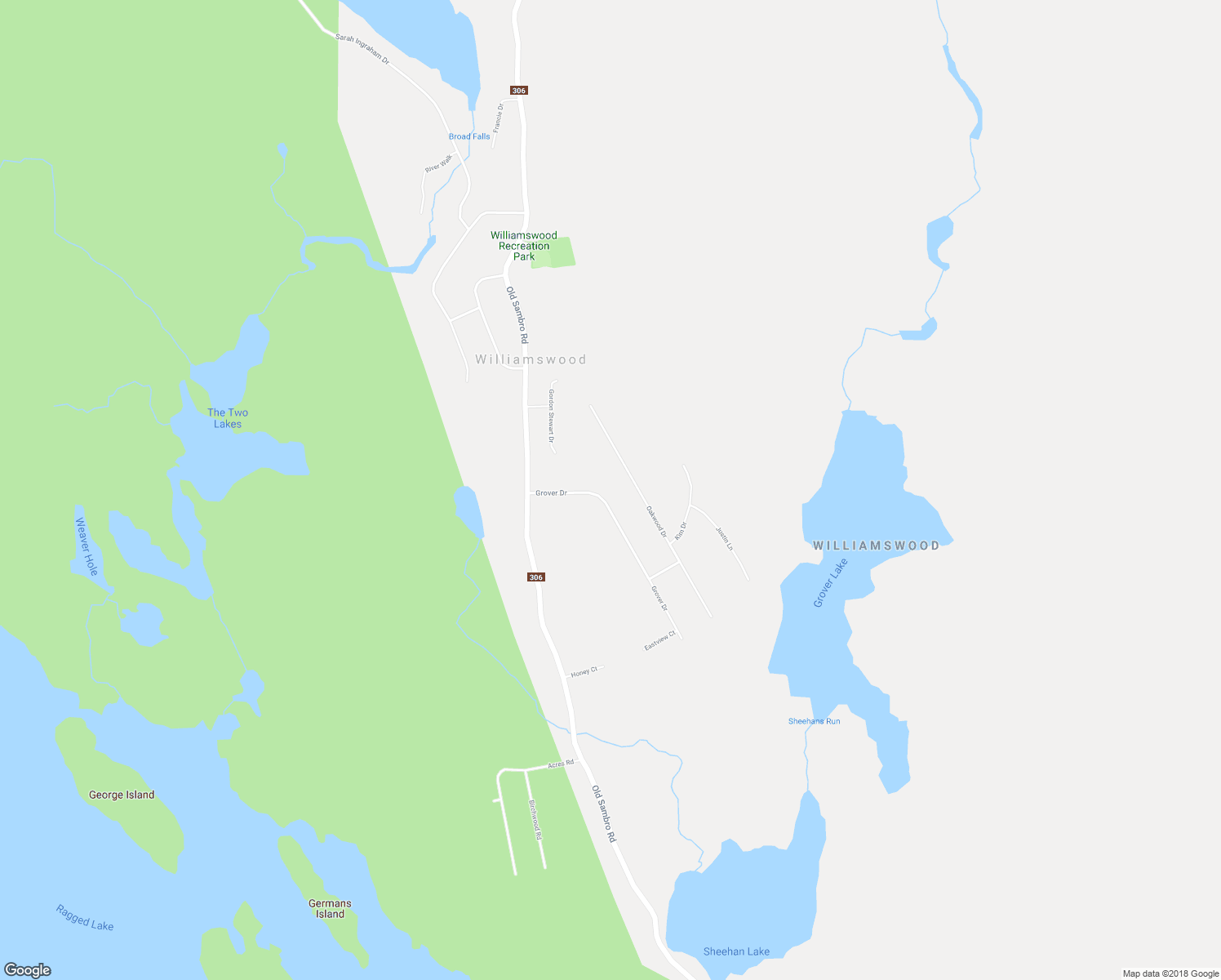 map of restaurants, bars, coffee shops, grocery stores, and more near 24 Grover Drive in Williamswood