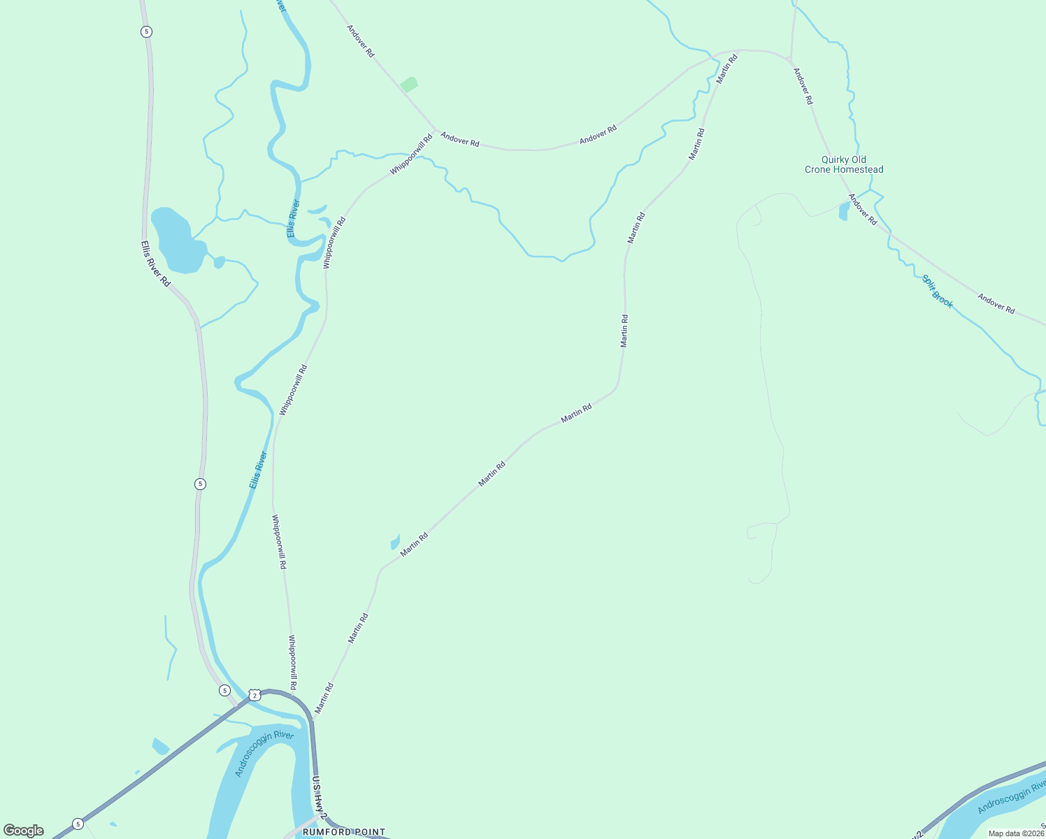 map of restaurants, bars, coffee shops, grocery stores, and more near 117 Martin Road in Rumford