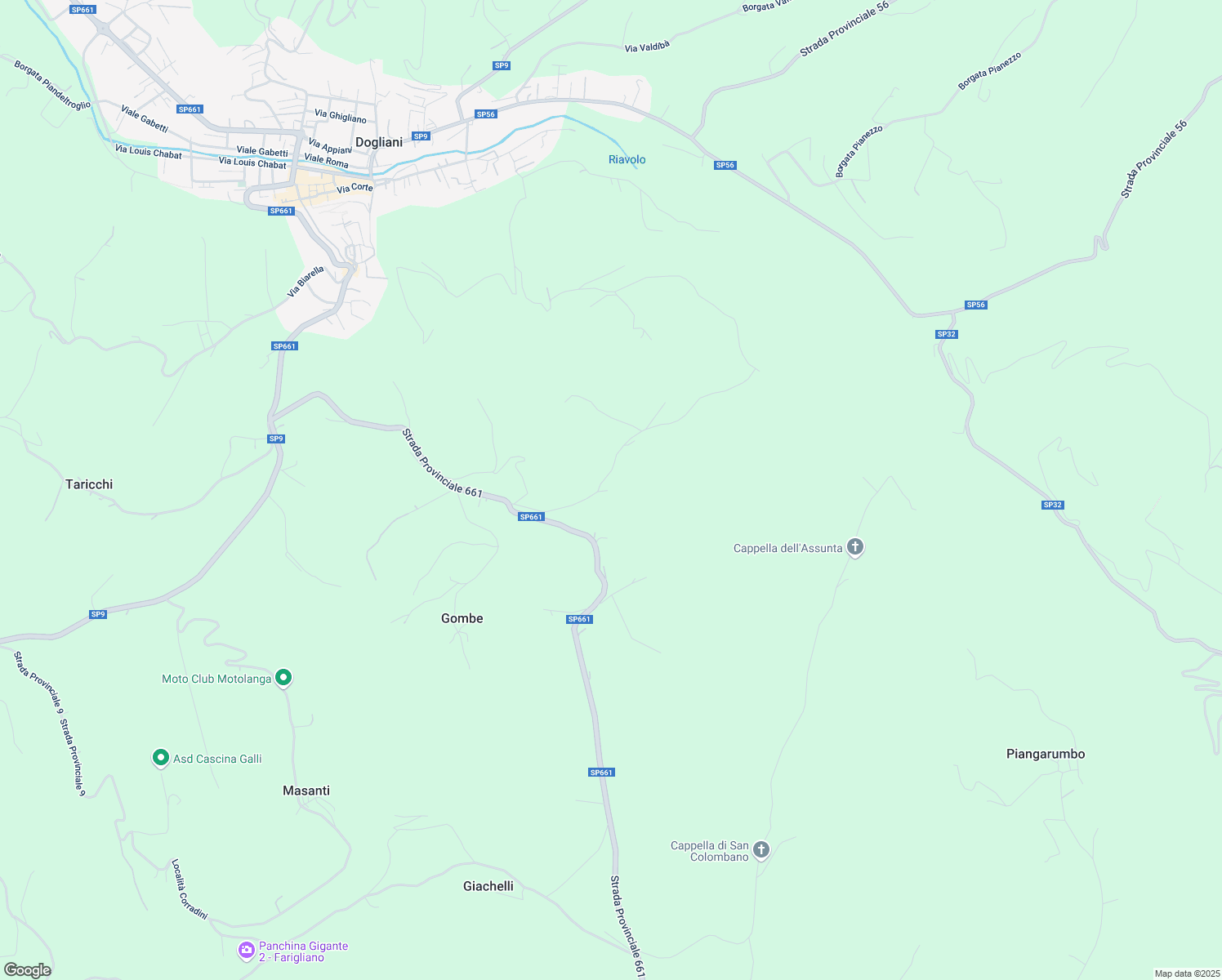 map of restaurants, bars, coffee shops, grocery stores, and more near 27 Borgata Pamparato in Provincia di Cuneo