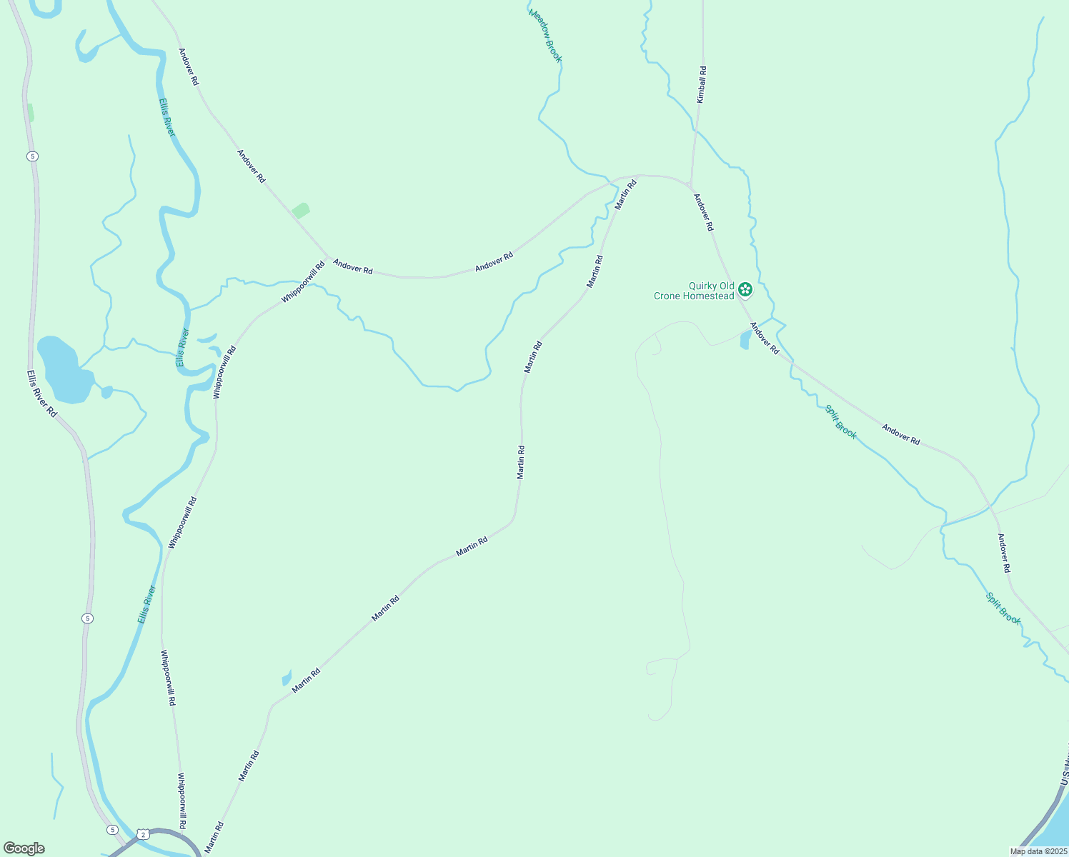 map of restaurants, bars, coffee shops, grocery stores, and more near 140 Martin Road in Rumford