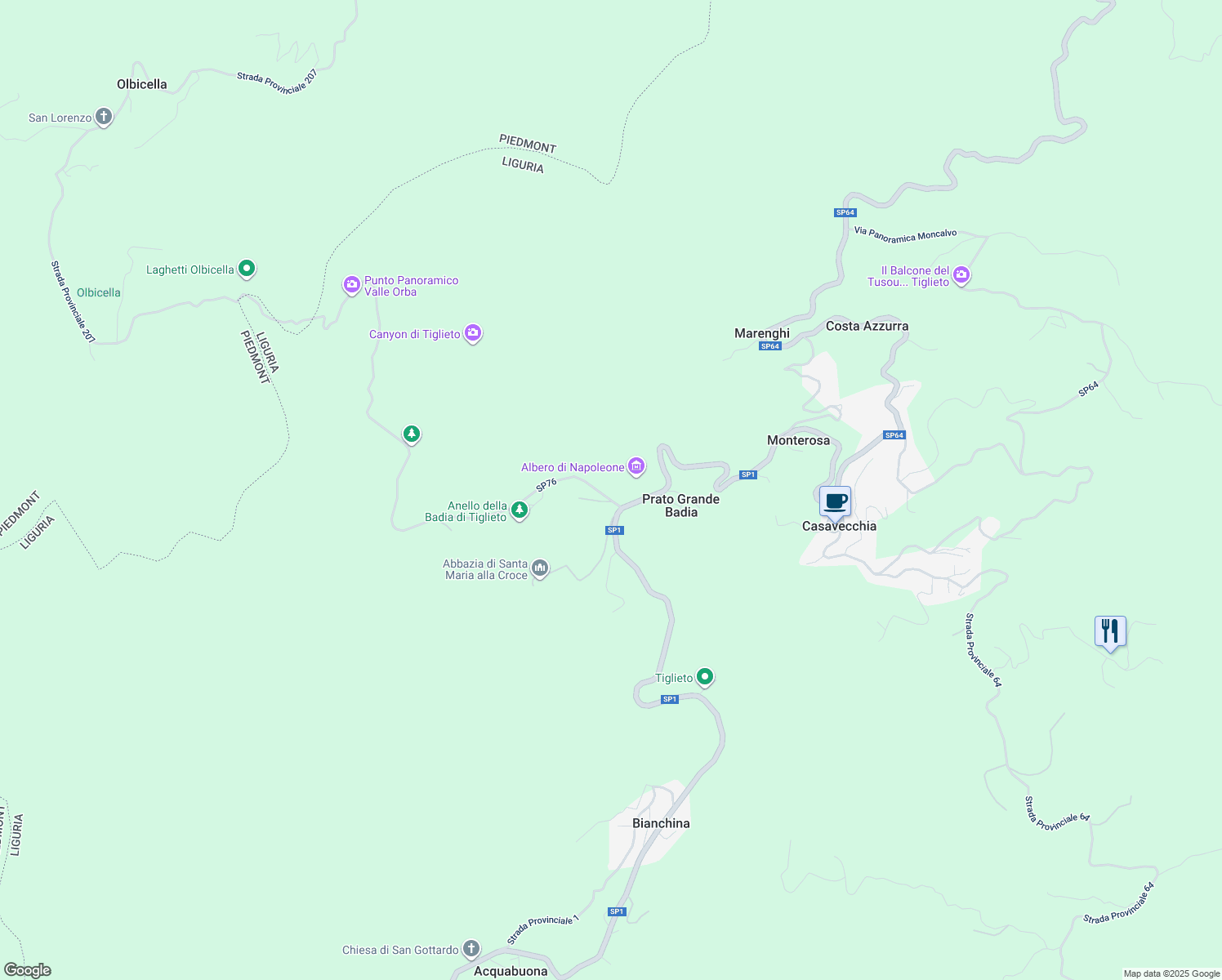 map of restaurants, bars, coffee shops, grocery stores, and more near in Città Metropolitana di Genova