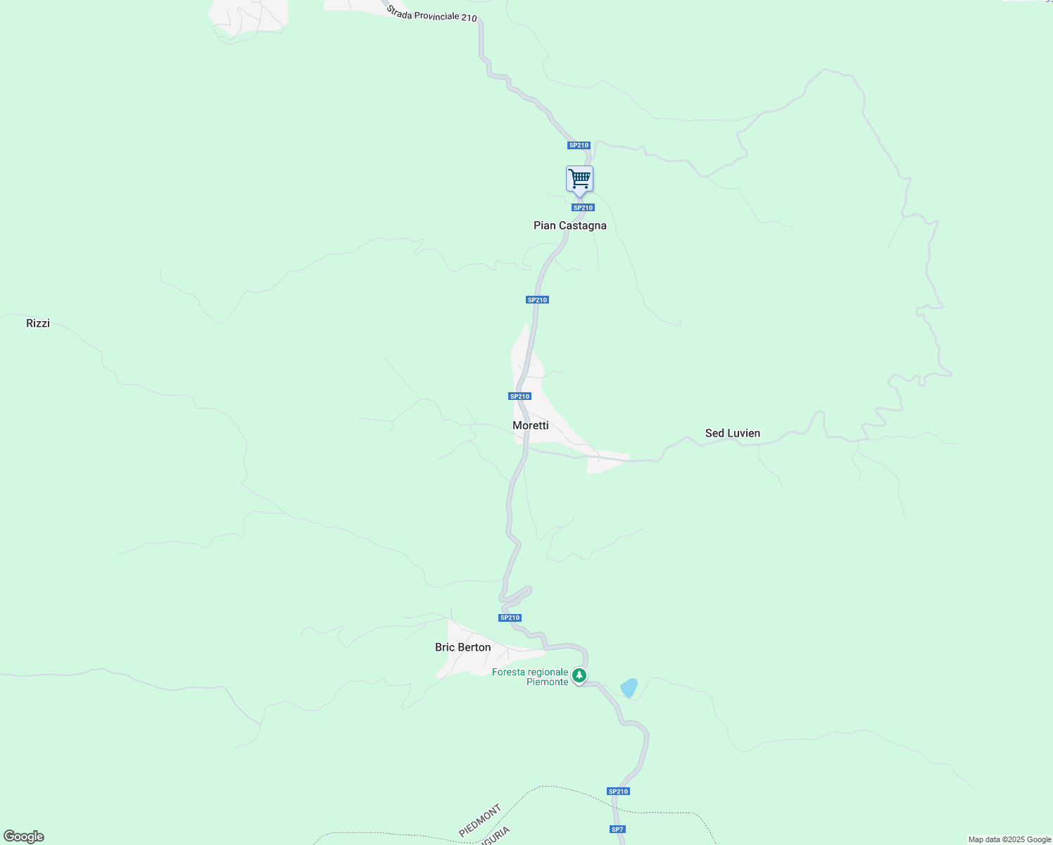 map of restaurants, bars, coffee shops, grocery stores, and more near 121 SP210 in Moretti