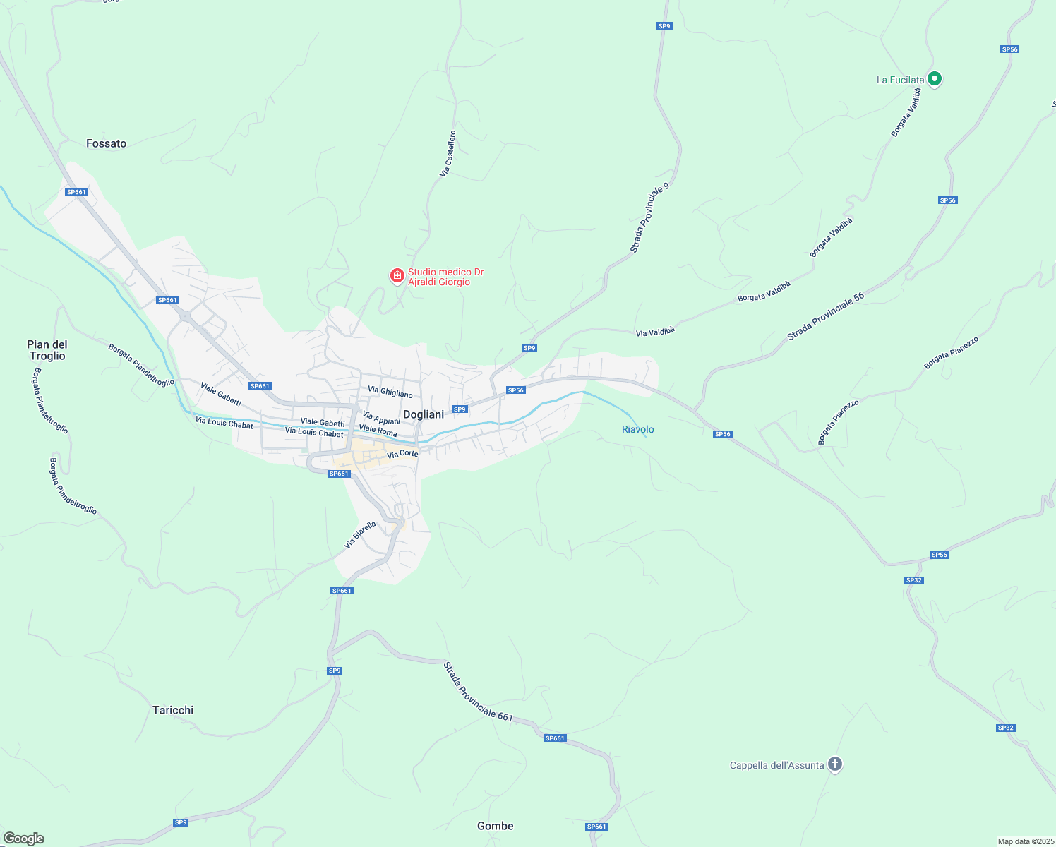 map of restaurants, bars, coffee shops, grocery stores, and more near 75 Via Generale Filippo Martinengo in Dogliani