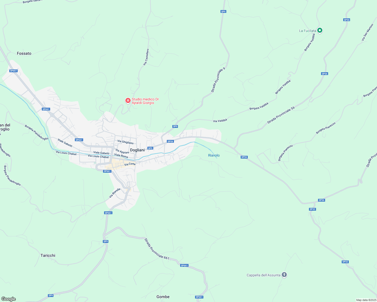 map of restaurants, bars, coffee shops, grocery stores, and more near 97 bis Via Generale Filippo Martinengo in Dogliani