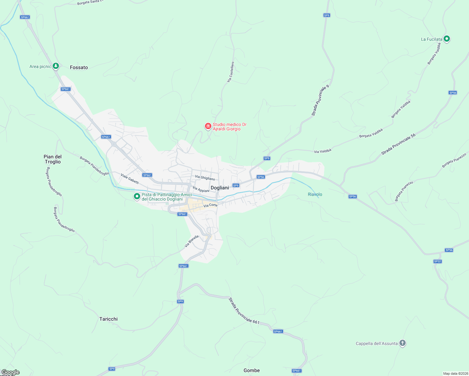 map of restaurants, bars, coffee shops, grocery stores, and more near 10 Piazza Martiri della Libertà in Dogliani