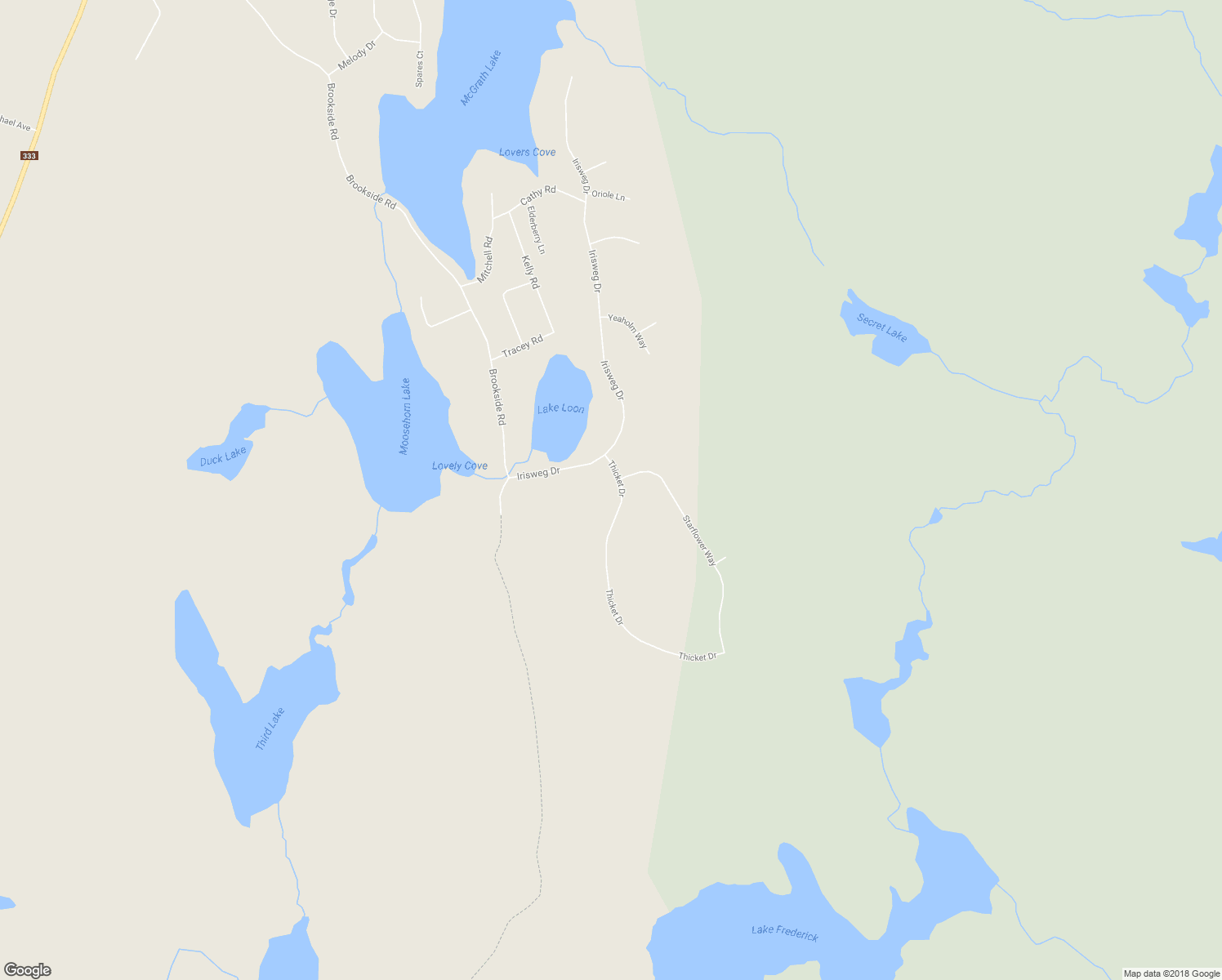 map of restaurants, bars, coffee shops, grocery stores, and more near 45 Thicket Drive in Brookside