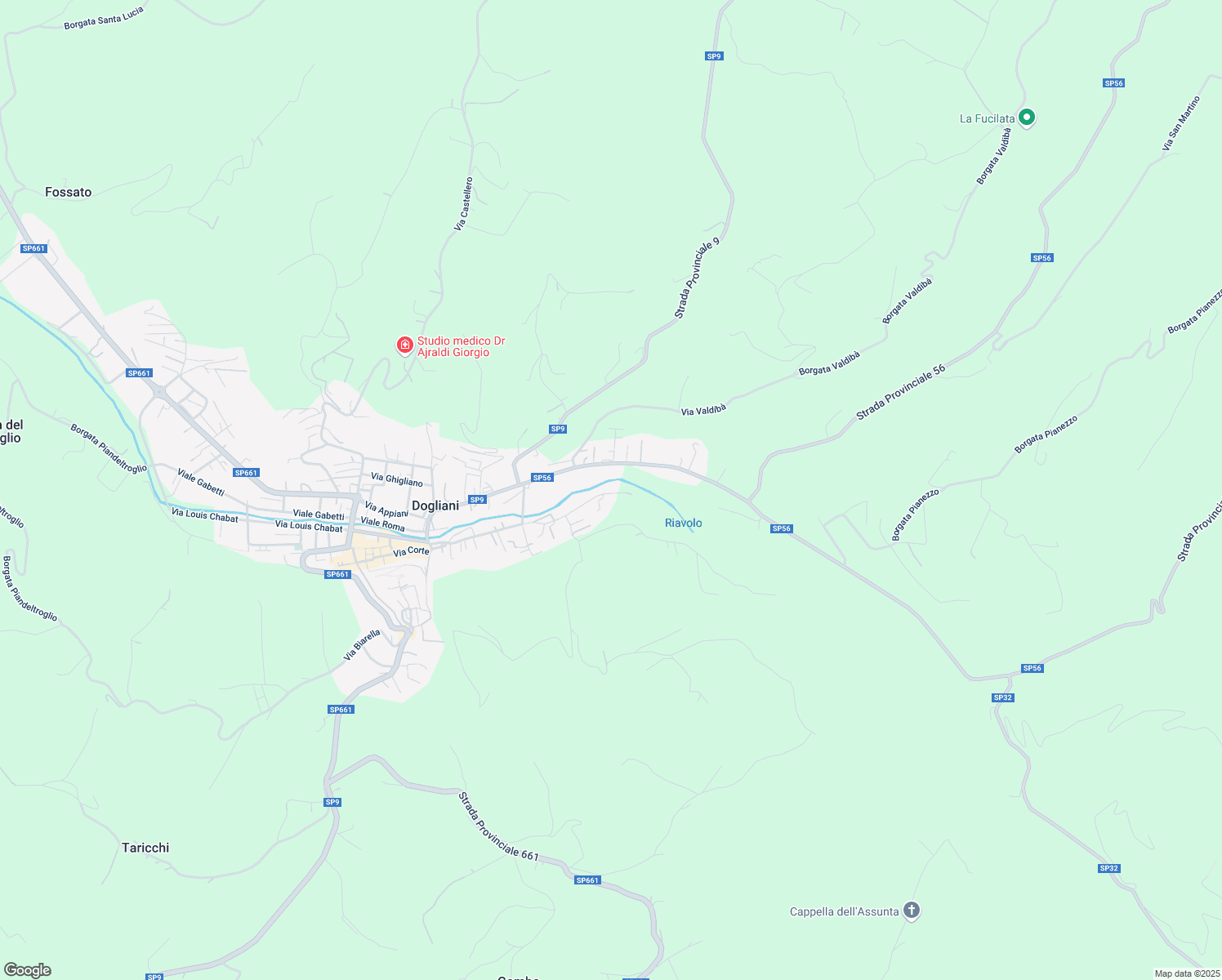 map of restaurants, bars, coffee shops, grocery stores, and more near 97 bis Via Generale Filippo Martinengo in Dogliani