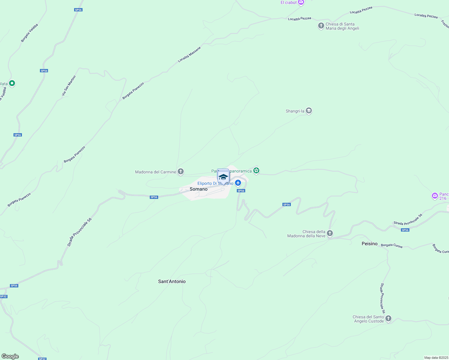 map of restaurants, bars, coffee shops, grocery stores, and more near 9 Via Madonna in Somano