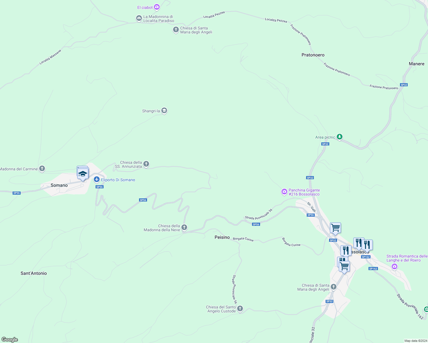 map of restaurants, bars, coffee shops, grocery stores, and more near in Province of Cuneo