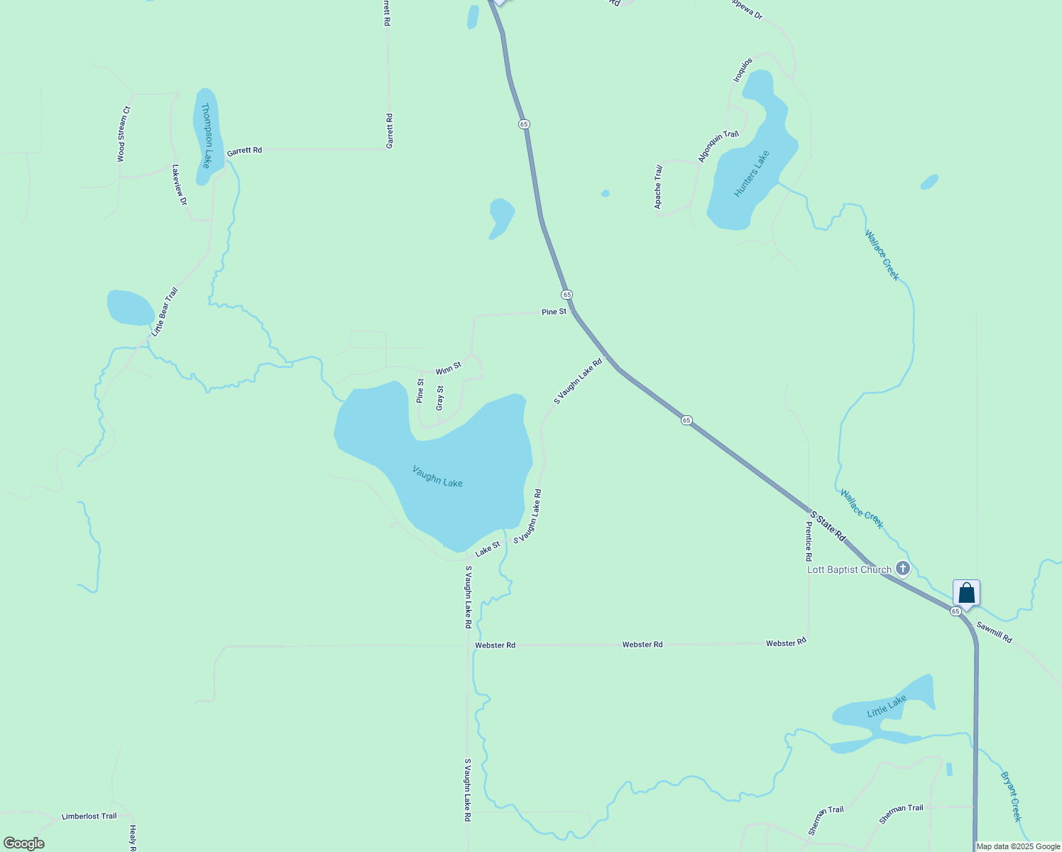 map of restaurants, bars, coffee shops, grocery stores, and more near 4004 Lake Street in Glennie