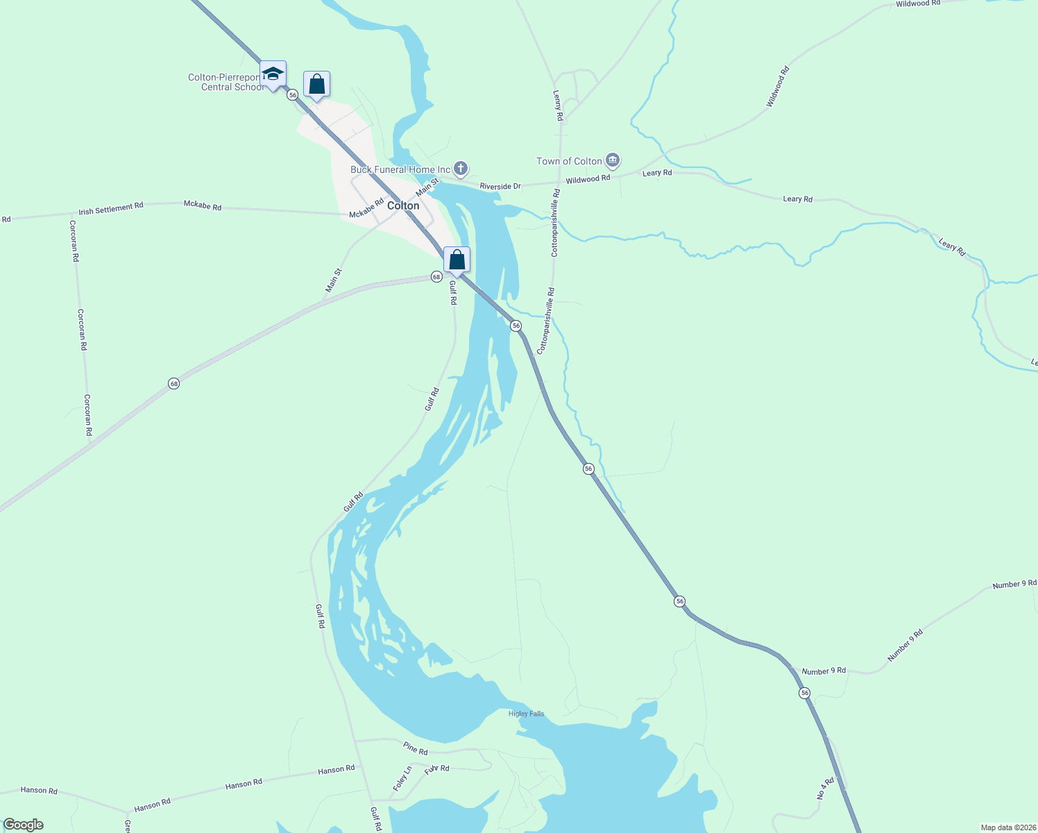 map of restaurants, bars, coffee shops, grocery stores, and more near 30 E Higley Rd in St Lawrence