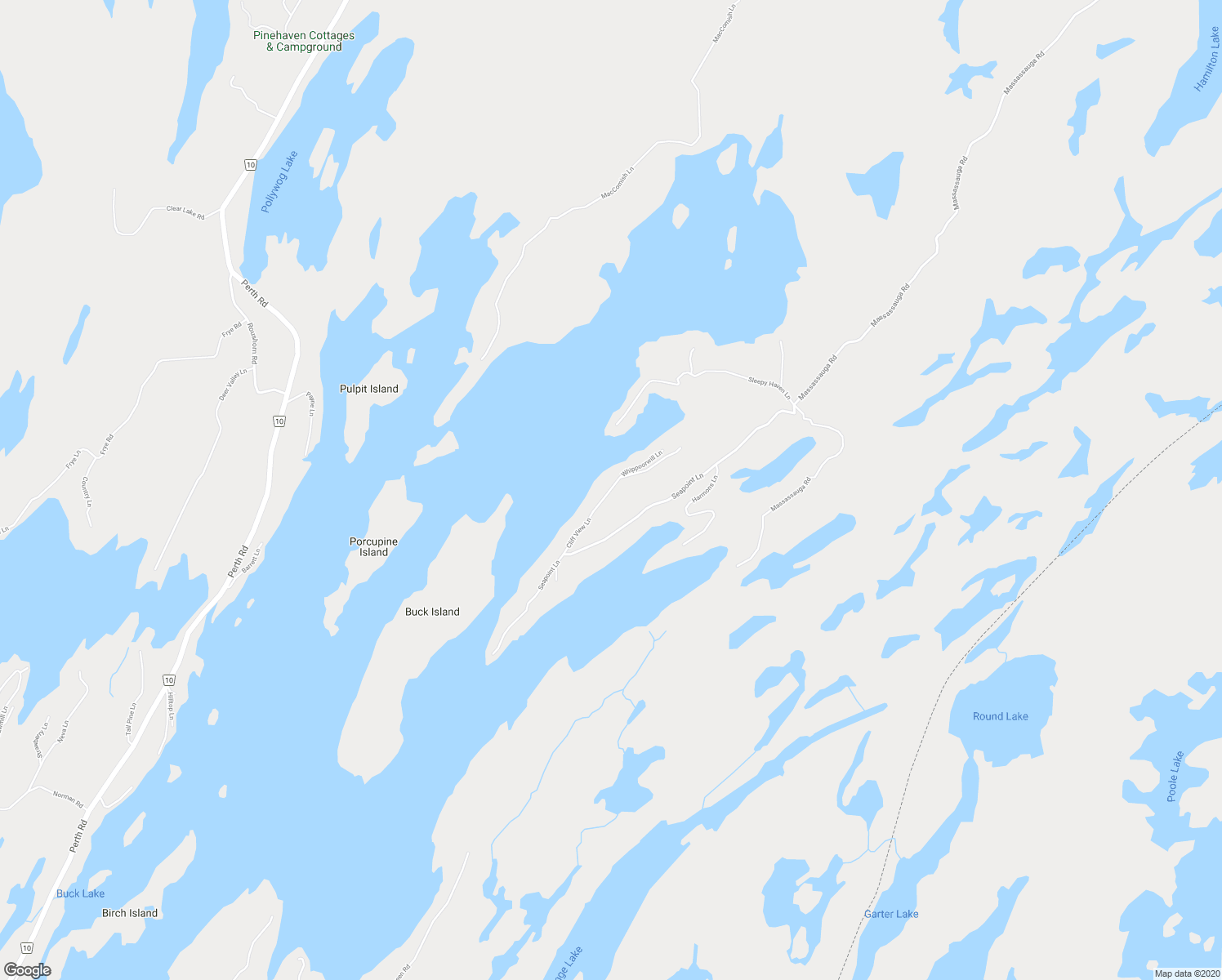 map of restaurants, bars, coffee shops, grocery stores, and more near Cliff View Lane in Perth Road