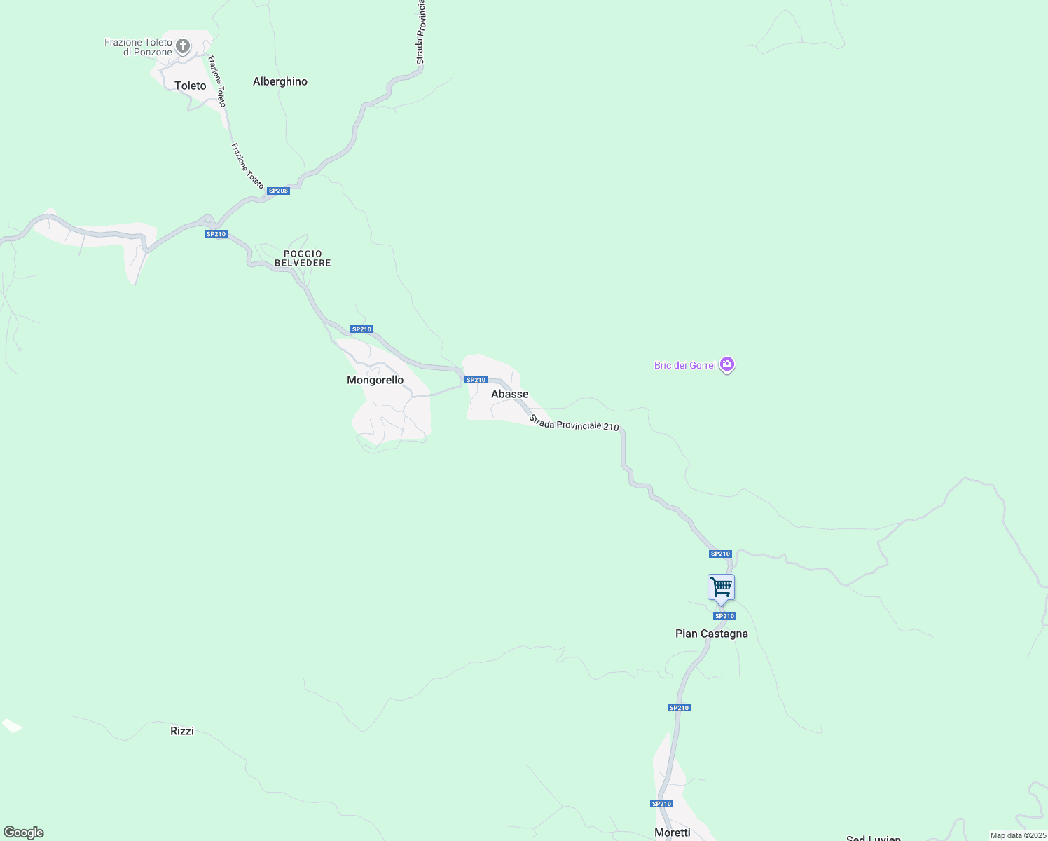 map of restaurants, bars, coffee shops, grocery stores, and more near Strada Veirera di Abasse in Abasse