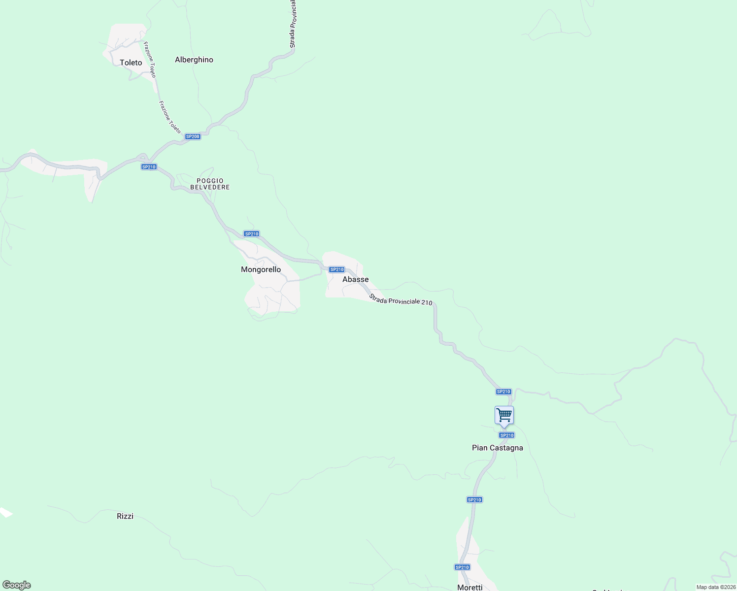 map of restaurants, bars, coffee shops, grocery stores, and more near Strada Veirera di Abasse in Abasse