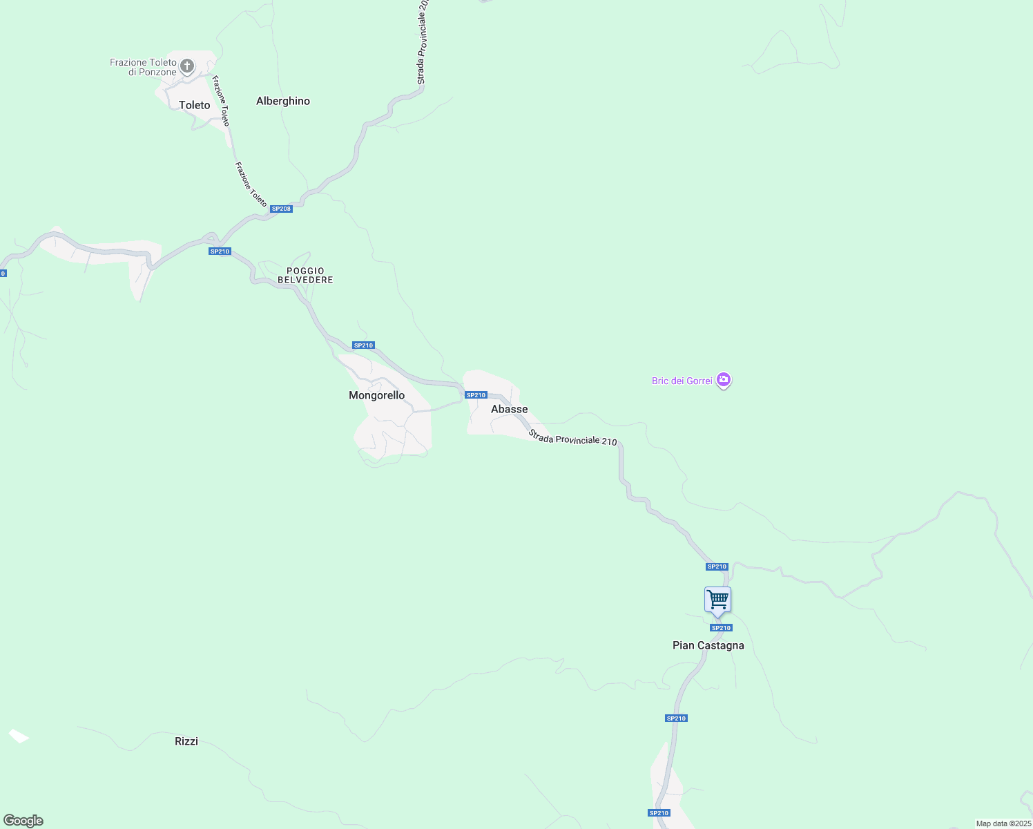 map of restaurants, bars, coffee shops, grocery stores, and more near Strada Veirera di Abasse in Abasse