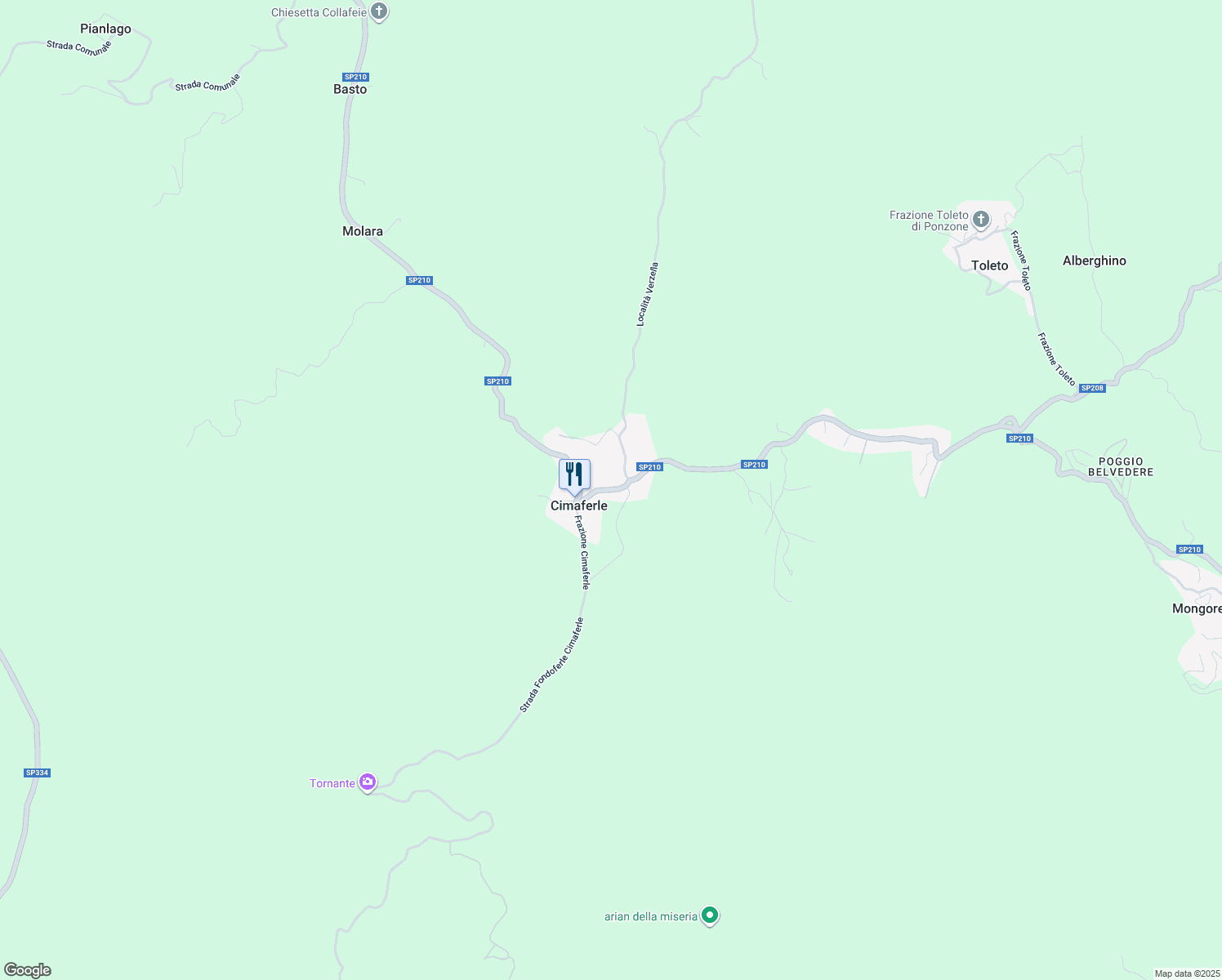 map of restaurants, bars, coffee shops, grocery stores, and more near 3 Frazione Cimaferle in Cimaferle