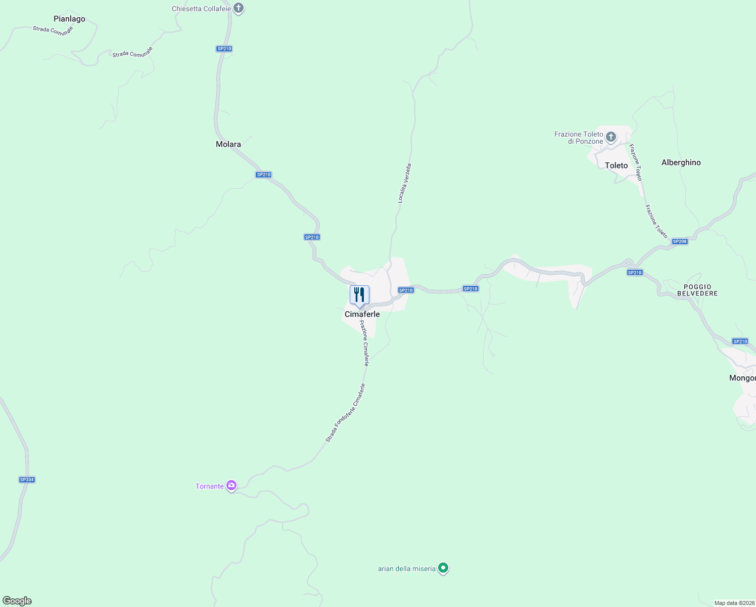 map of restaurants, bars, coffee shops, grocery stores, and more near 3 Frazione Cimaferle in Cimaferle
