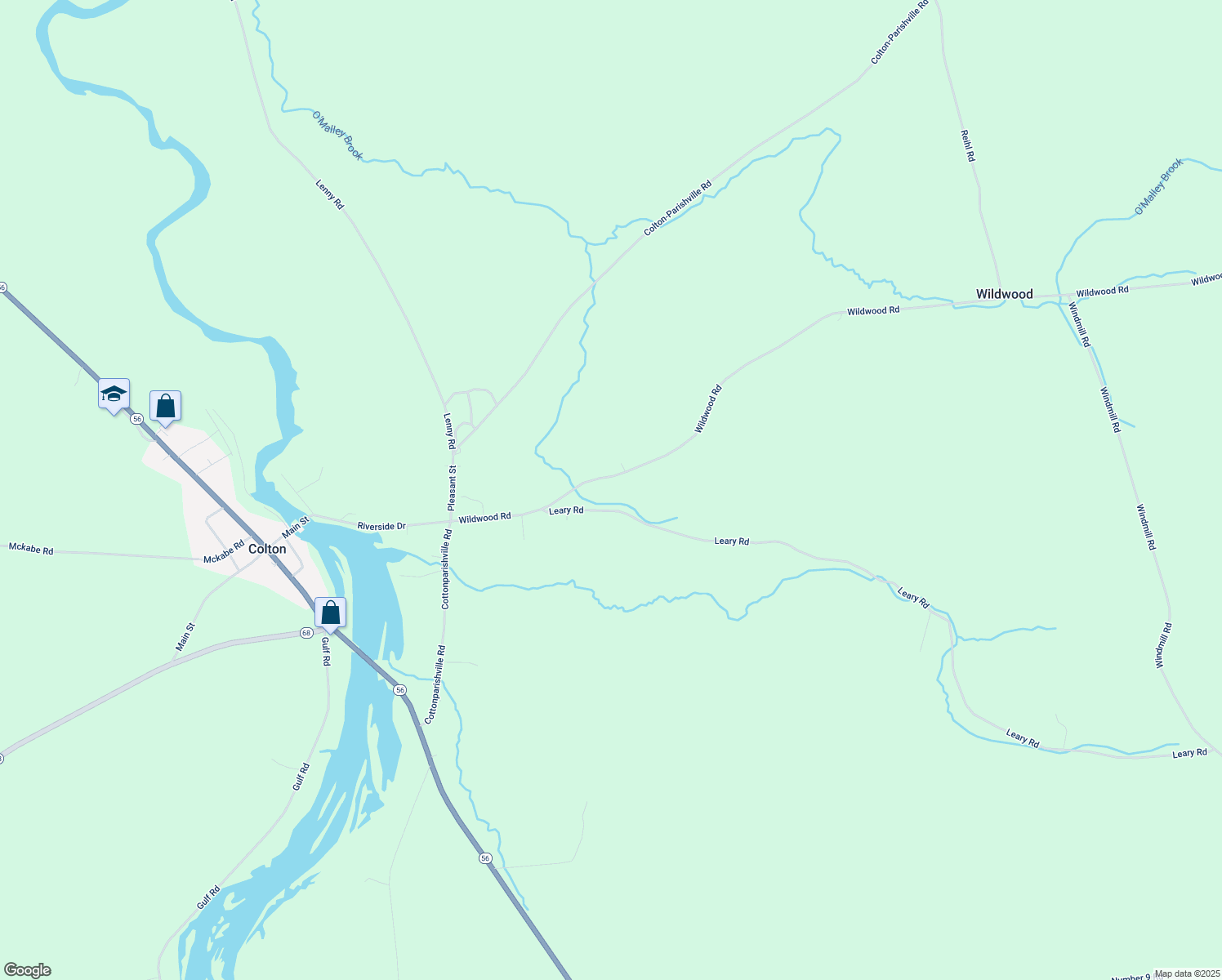 map of restaurants, bars, coffee shops, grocery stores, and more near 20 River Street in Colton