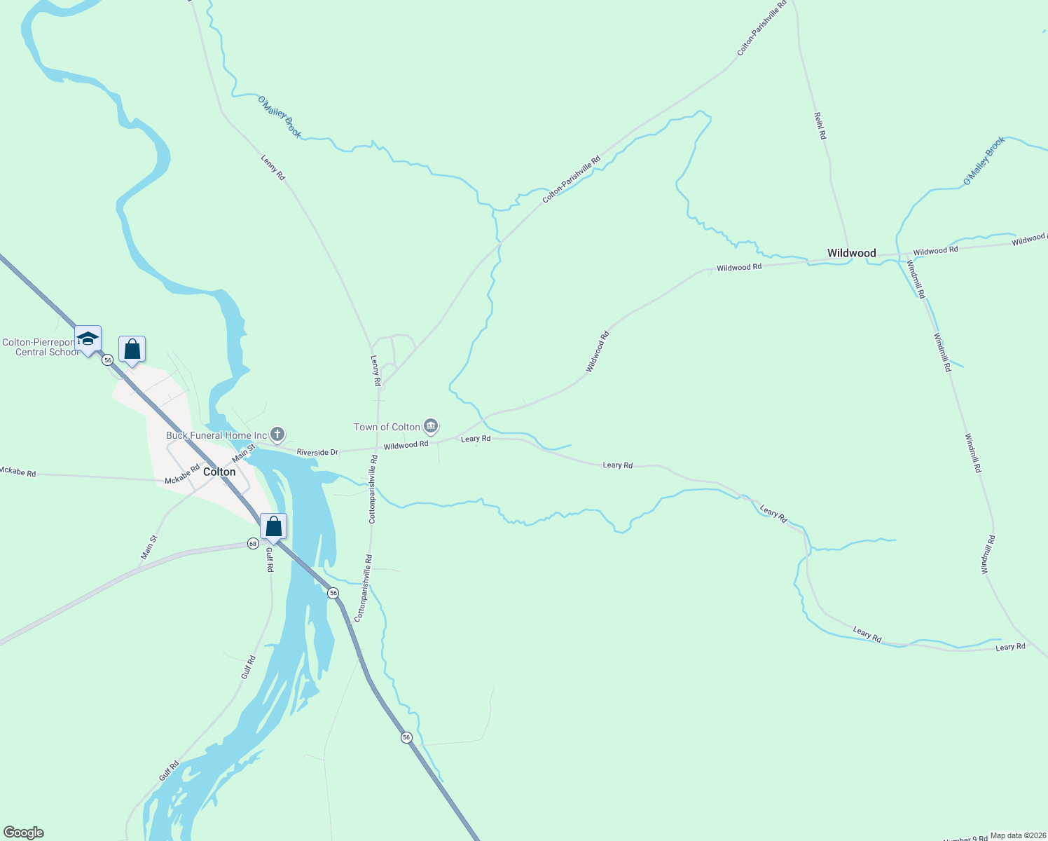 map of restaurants, bars, coffee shops, grocery stores, and more near 113 Wildwood Rd in St. Lawrence