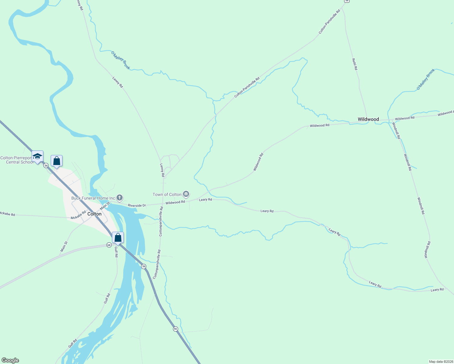 map of restaurants, bars, coffee shops, grocery stores, and more near 113 Wildwood Road in St. Lawrence