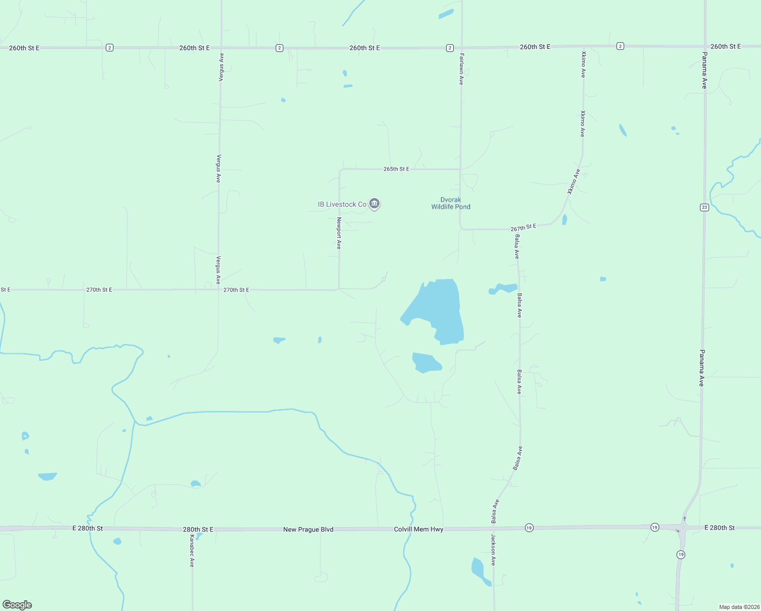 map of restaurants, bars, coffee shops, grocery stores, and more near 2630 West View Drive in New Prague