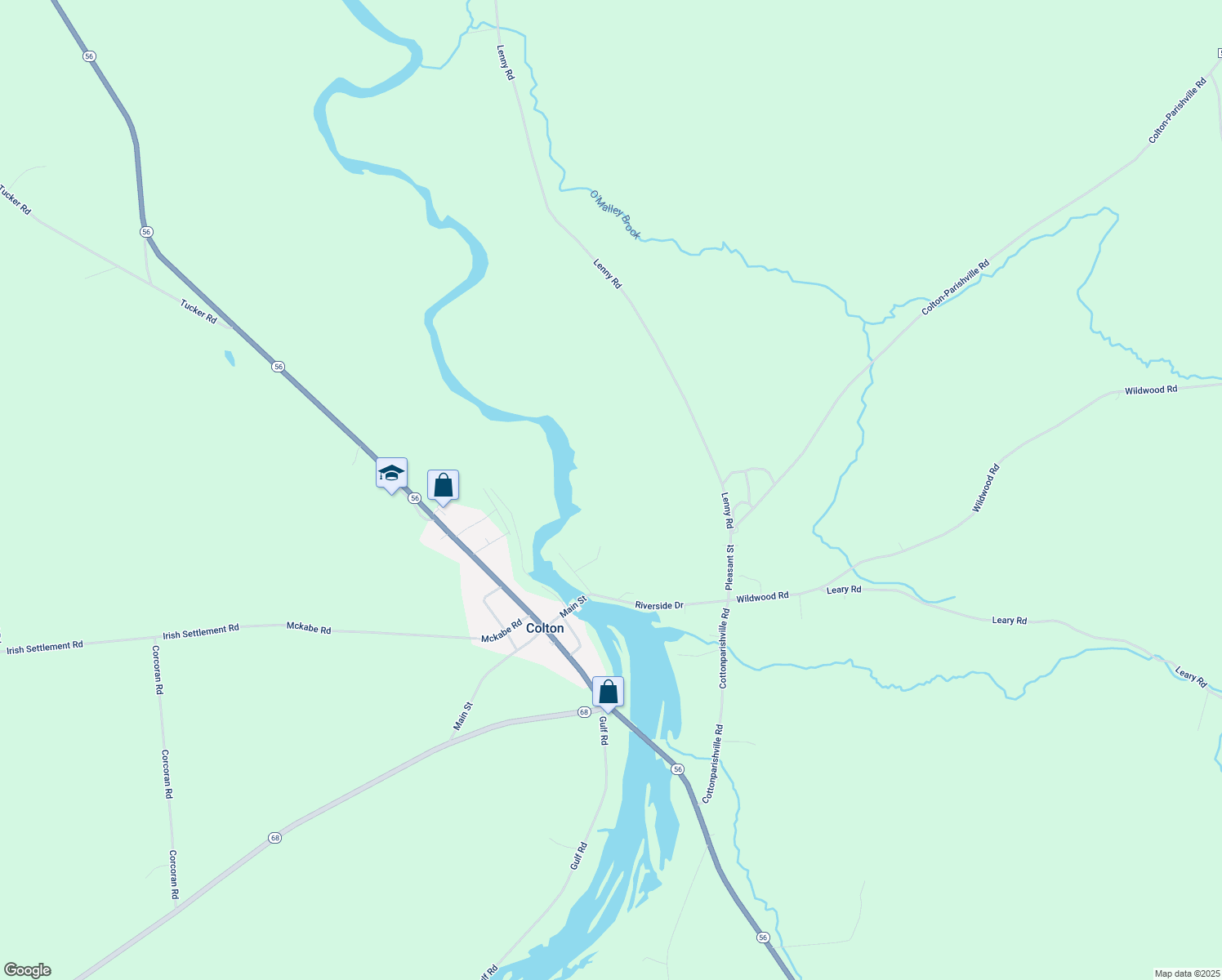 map of restaurants, bars, coffee shops, grocery stores, and more near 20 River Street in Colton