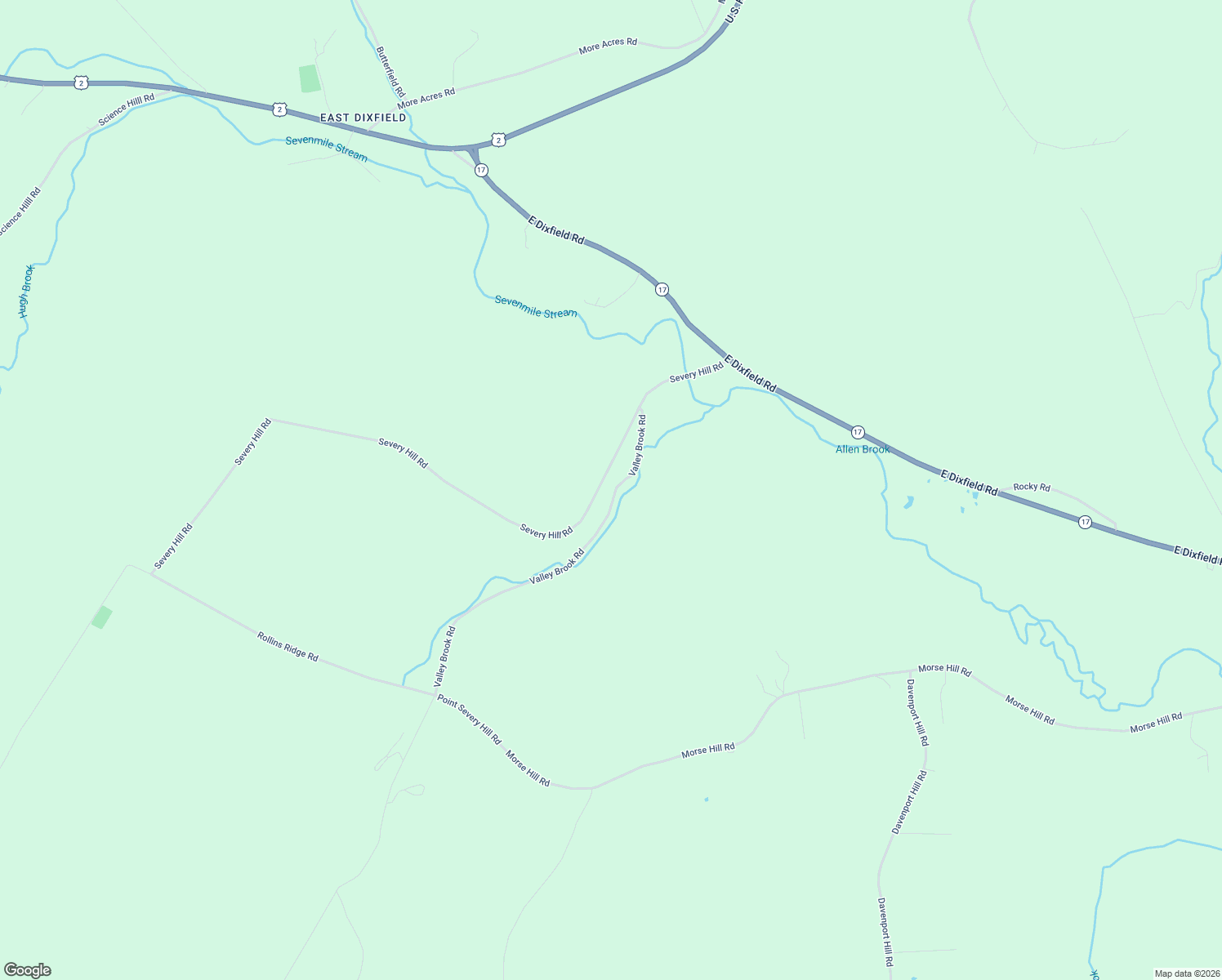 map of restaurants, bars, coffee shops, grocery stores, and more near 238 Severy Hill Road in Dixfield
