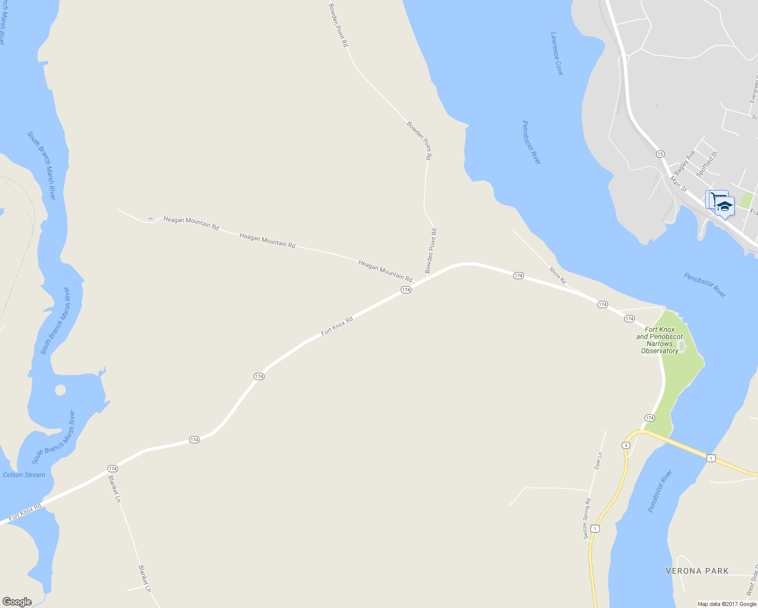 map of restaurants, bars, coffee shops, grocery stores, and more near 677 Fort Knox Road in Prospect