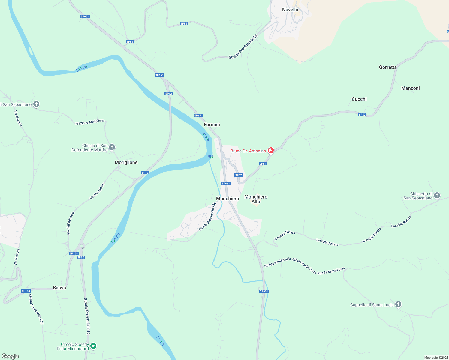 map of restaurants, bars, coffee shops, grocery stores, and more near 46 SP661 in Monchiero