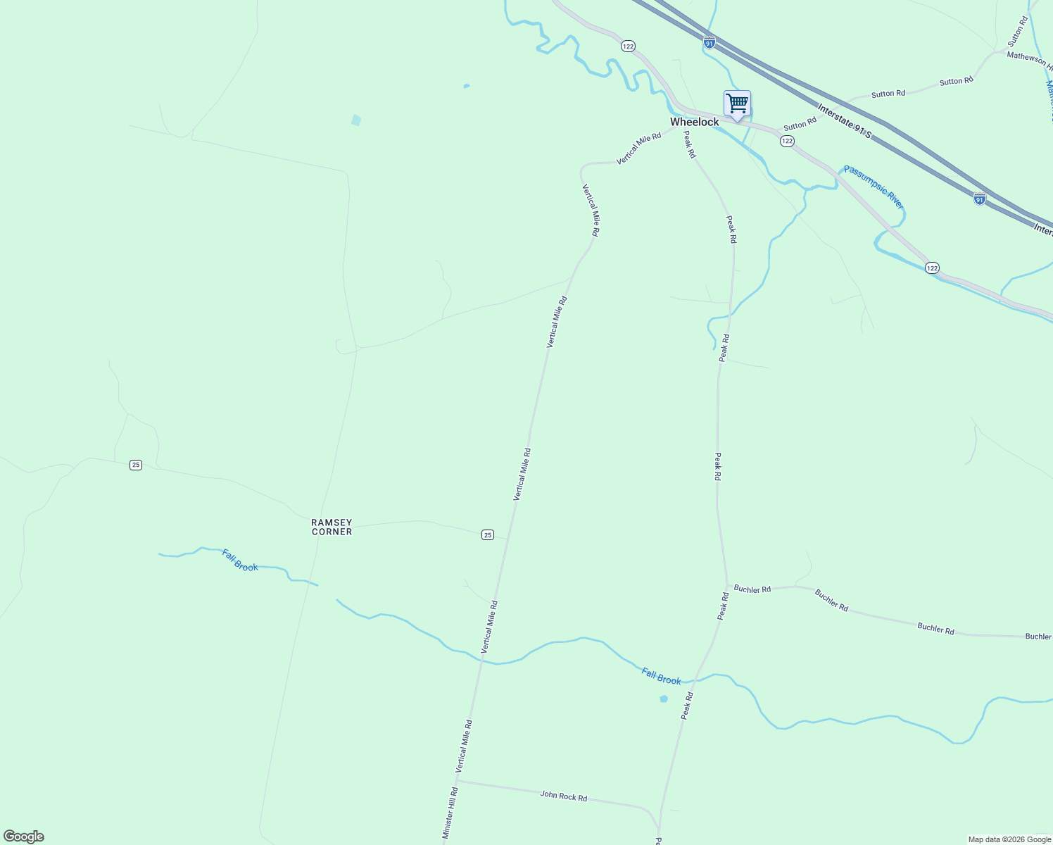 map of restaurants, bars, coffee shops, grocery stores, and more near 1180 Vertical Mile Rd in Wheelock