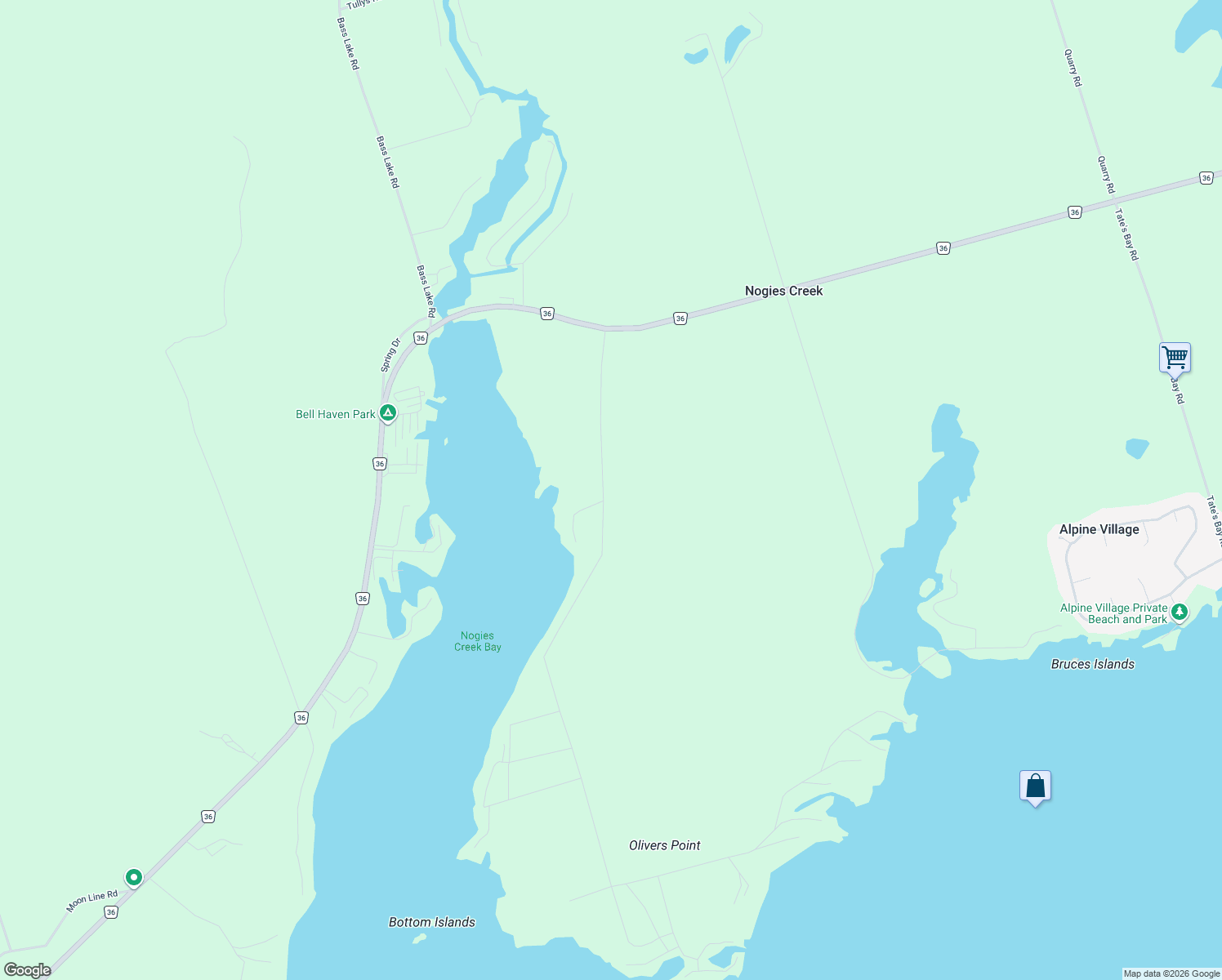 map of restaurants, bars, coffee shops, grocery stores, and more near 1694 Mill Line Road in Peterborough County