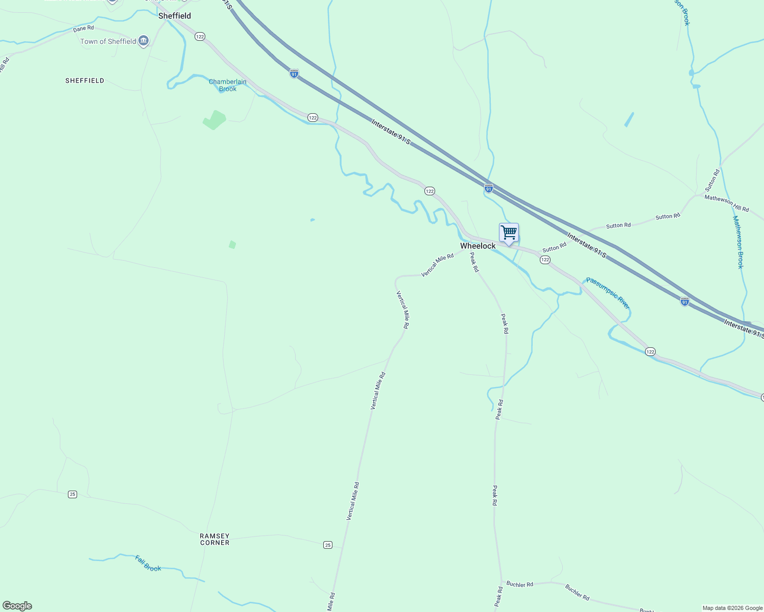 map of restaurants, bars, coffee shops, grocery stores, and more near 522 Vertical Mile Rd in Wheelock