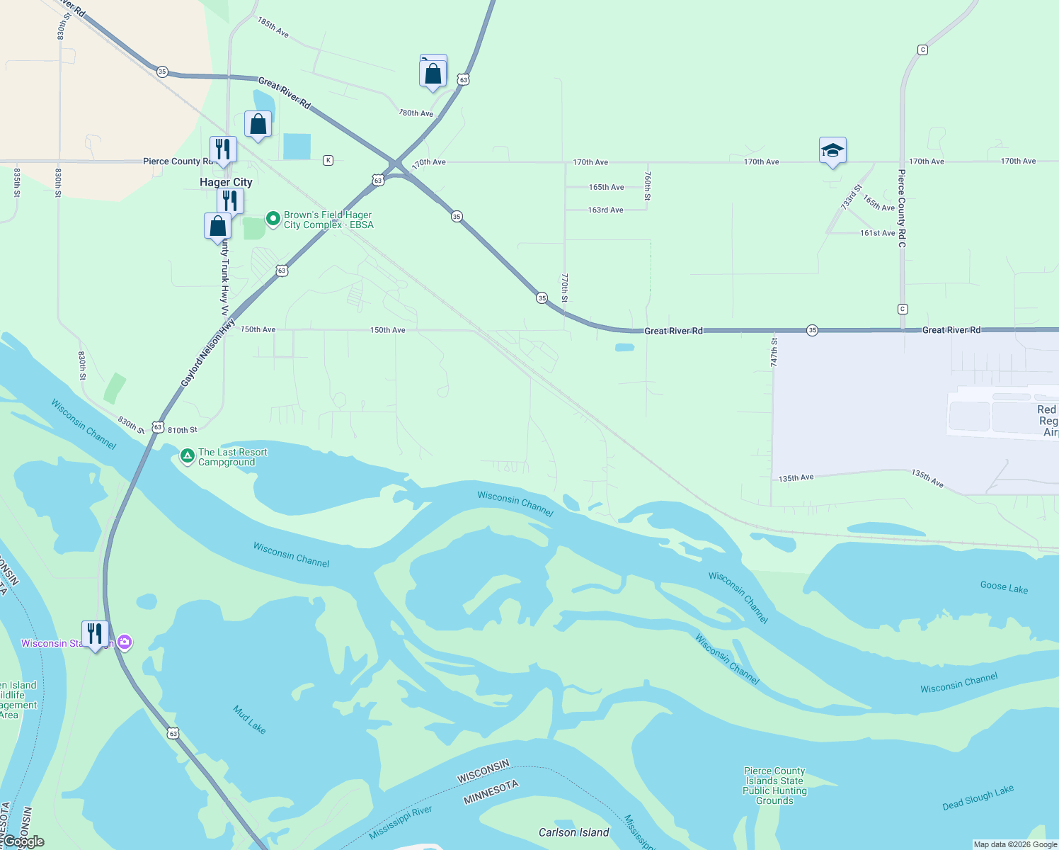 map of restaurants, bars, coffee shops, grocery stores, and more near 135th Avenue in Pierce