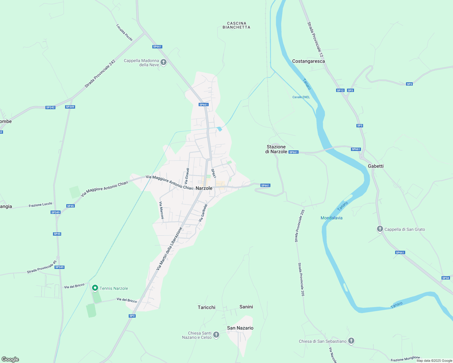 map of restaurants, bars, coffee shops, grocery stores, and more near Piazza Giuseppe Alessandria in Narzole