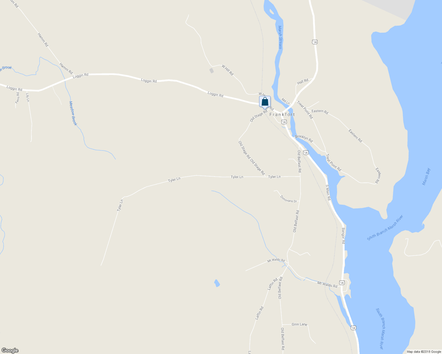 map of restaurants, bars, coffee shops, grocery stores, and more near Tyler Lane in Frankfort