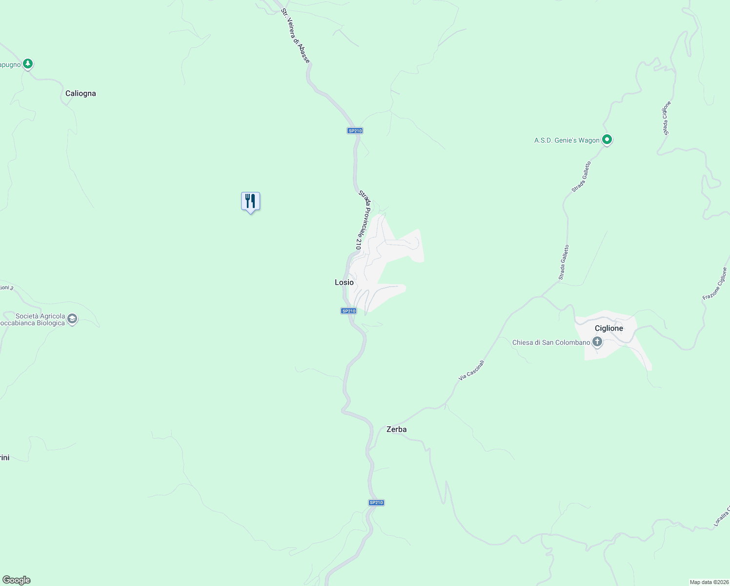 map of restaurants, bars, coffee shops, grocery stores, and more near 267 Villaggio Losio in Losio