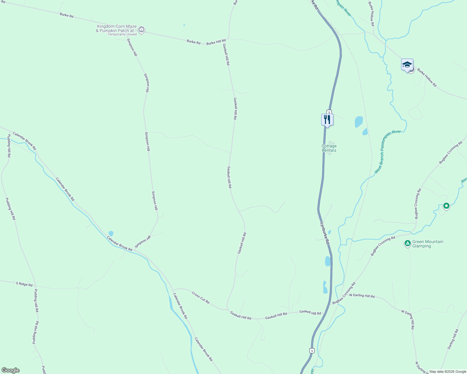 map of restaurants, bars, coffee shops, grocery stores, and more near 1610 Gaskell Hill Road in Burke
