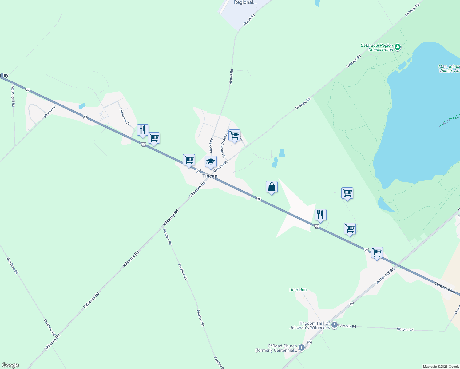 map of restaurants, bars, coffee shops, grocery stores, and more near 3097 County Road 29 in Leeds and Grenville United Counties