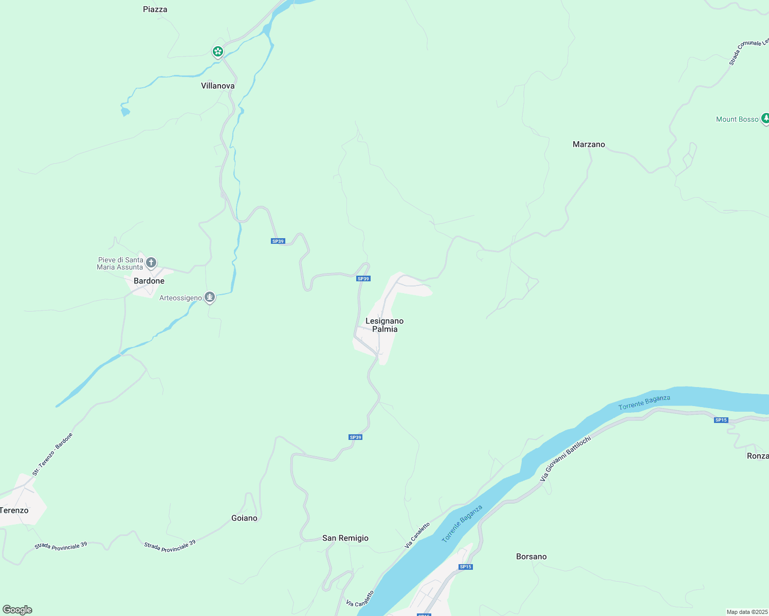 map of restaurants, bars, coffee shops, grocery stores, and more near 34 Strada della Borgata in Lesignano Palmia