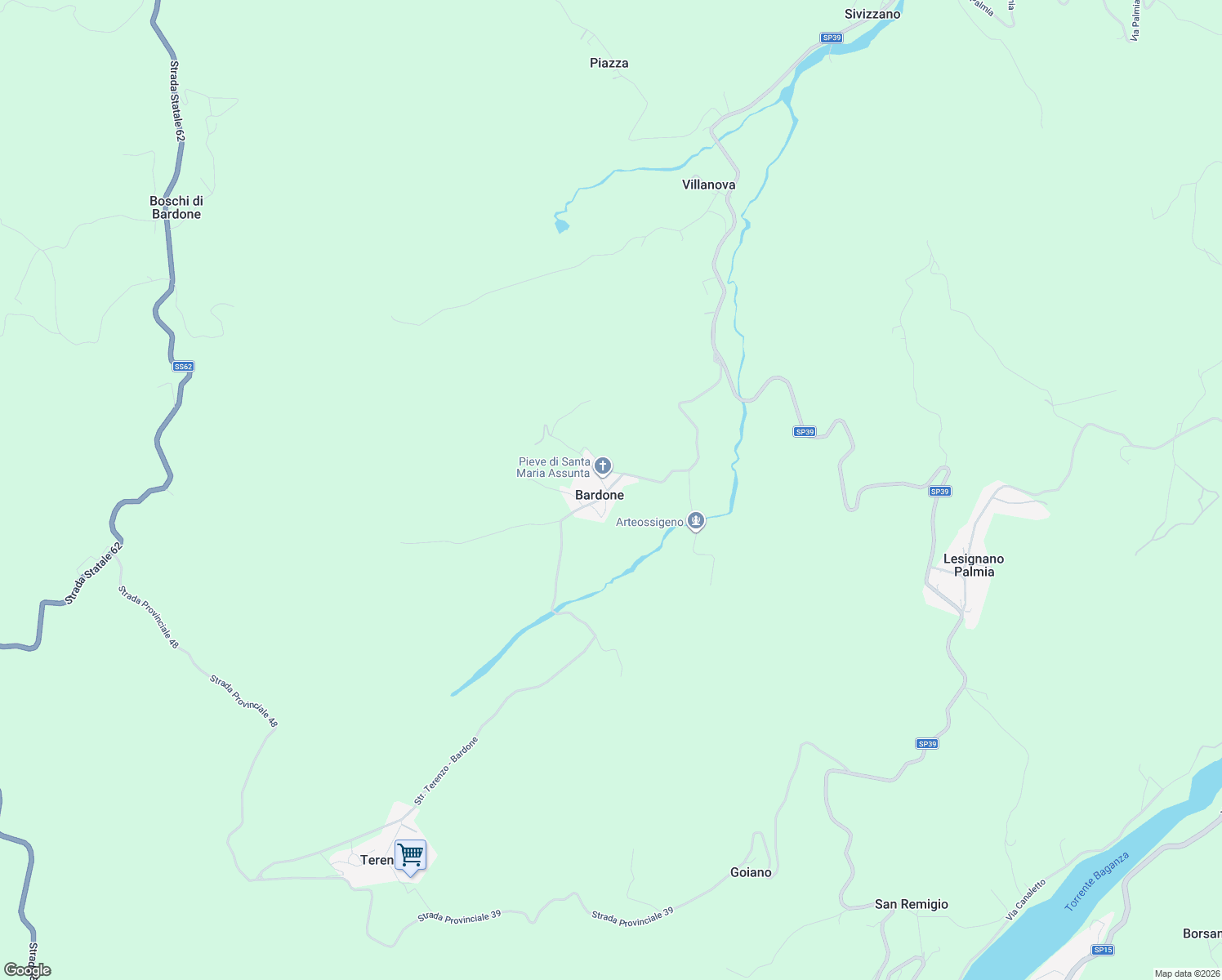 map of restaurants, bars, coffee shops, grocery stores, and more near 31 Località Cà di Bardone in Bardone