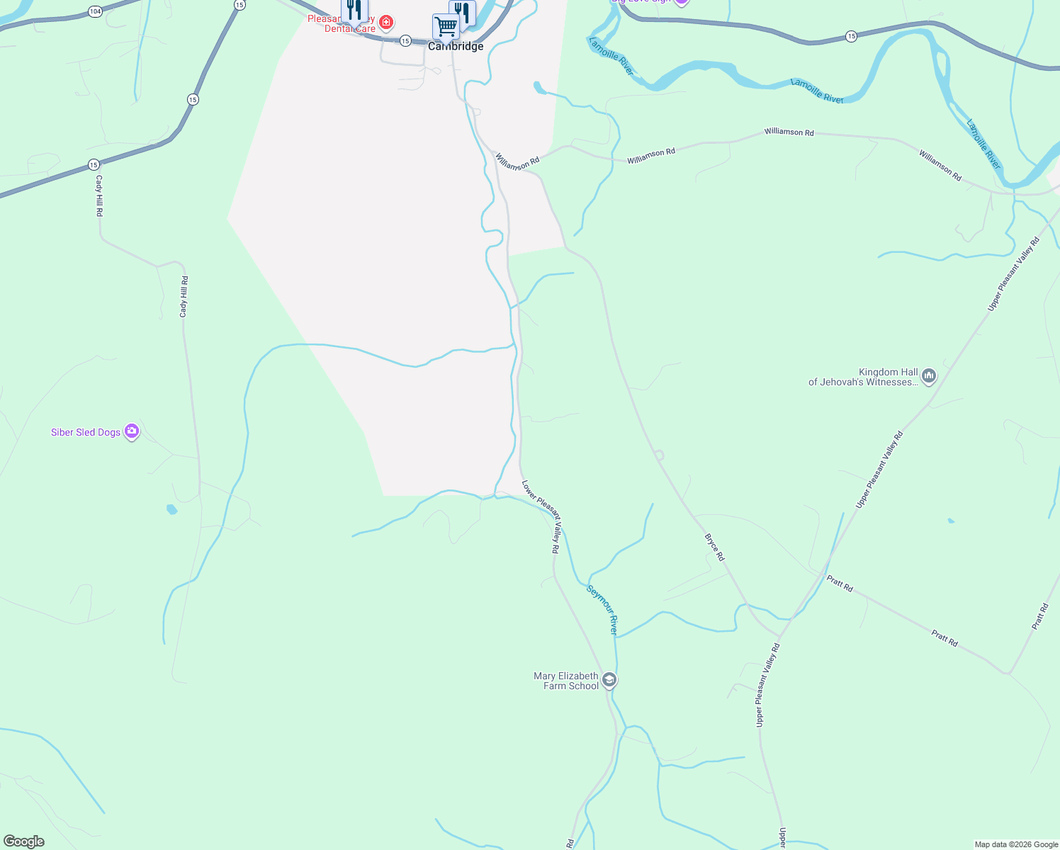 map of restaurants, bars, coffee shops, grocery stores, and more near 977 Lower Pleasant Valley Road in Cambridge
