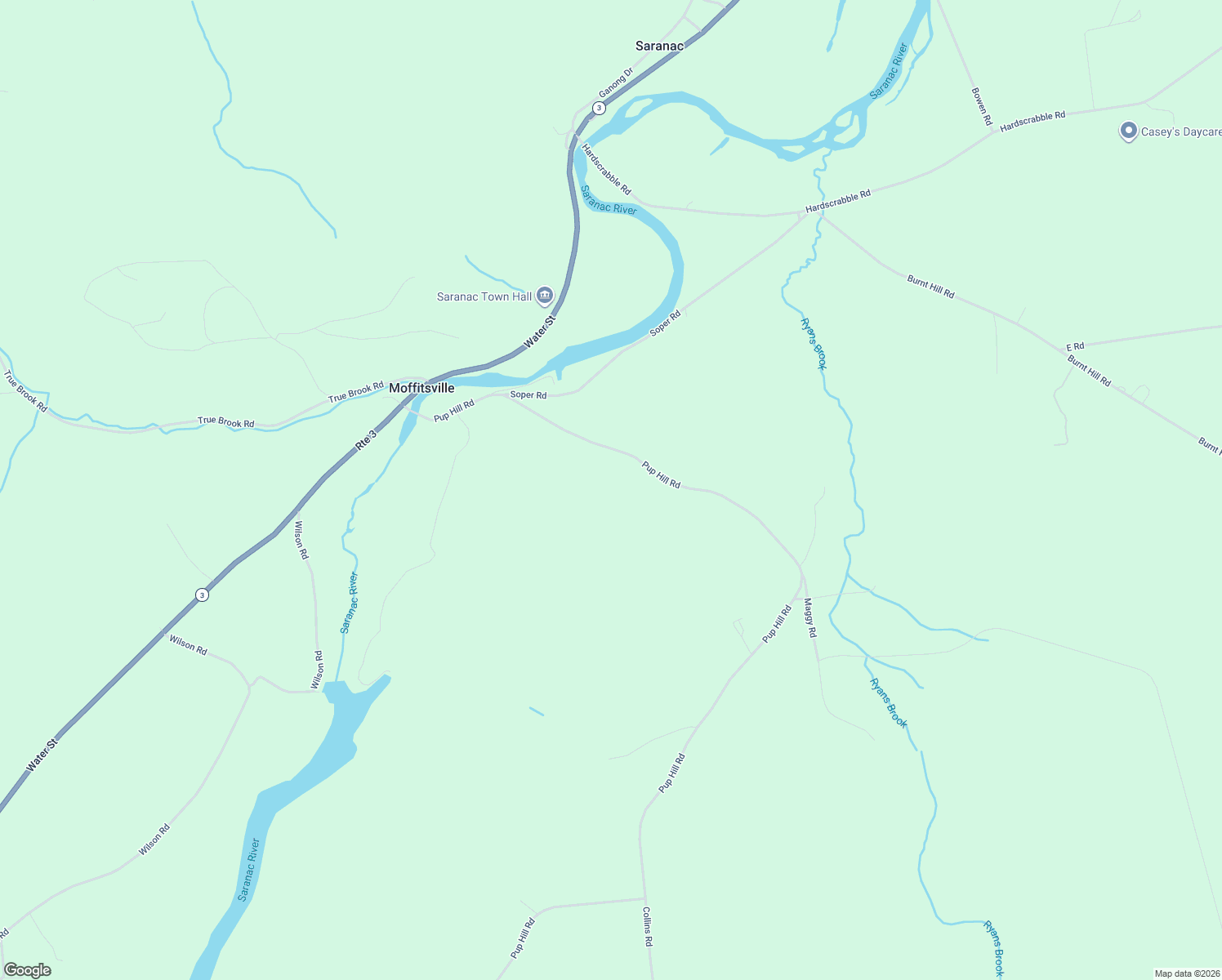 map of restaurants, bars, coffee shops, grocery stores, and more near 32 Pup Hill Road in Saranac