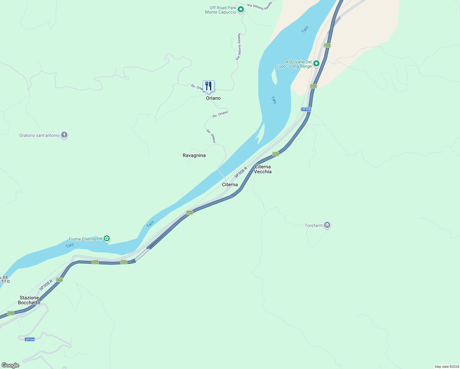 map of restaurants, bars, coffee shops, grocery stores, and more near 83 Strada Statale 308 in Citerna